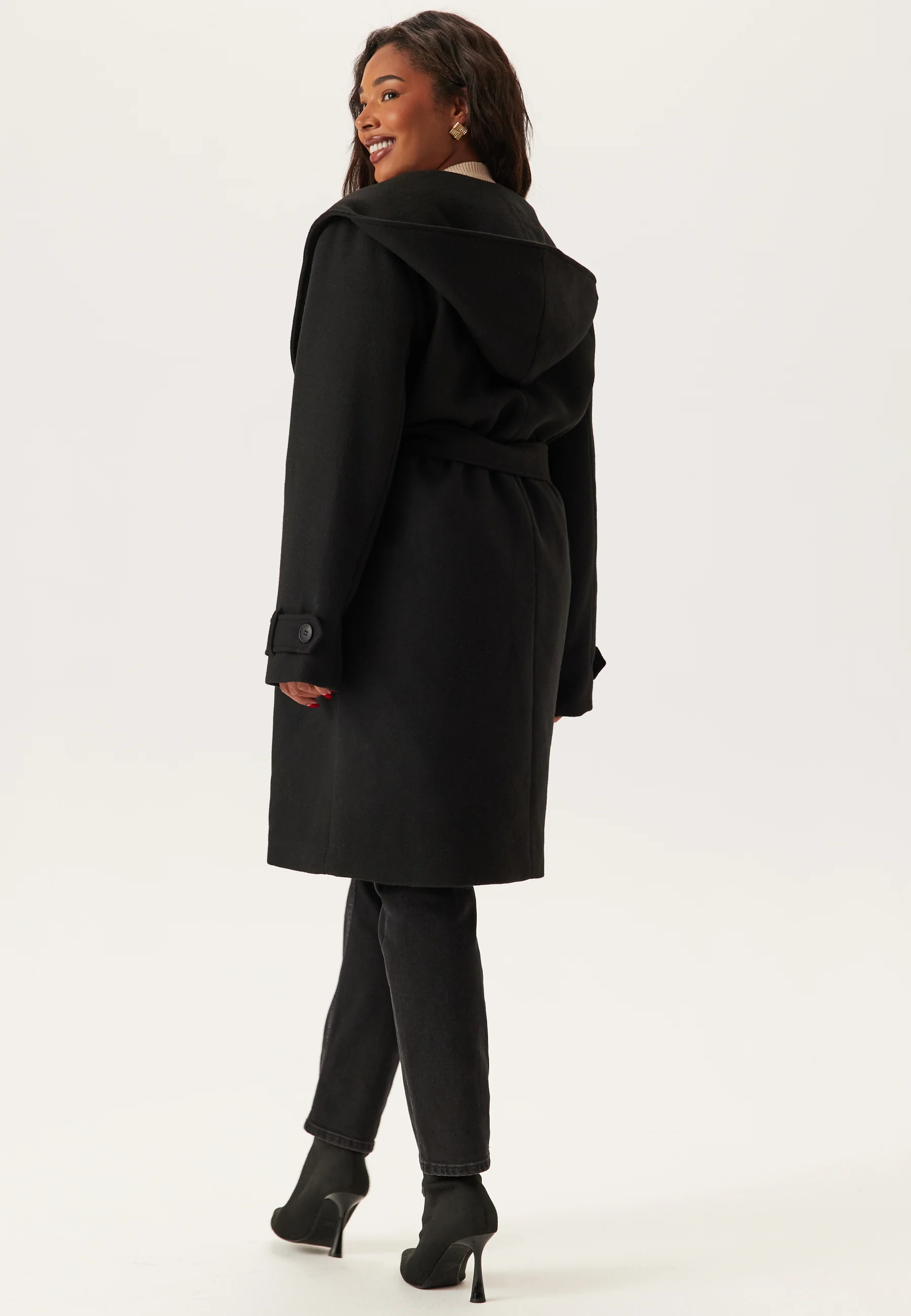 Hooded Wool Mix Coat - Image 8
