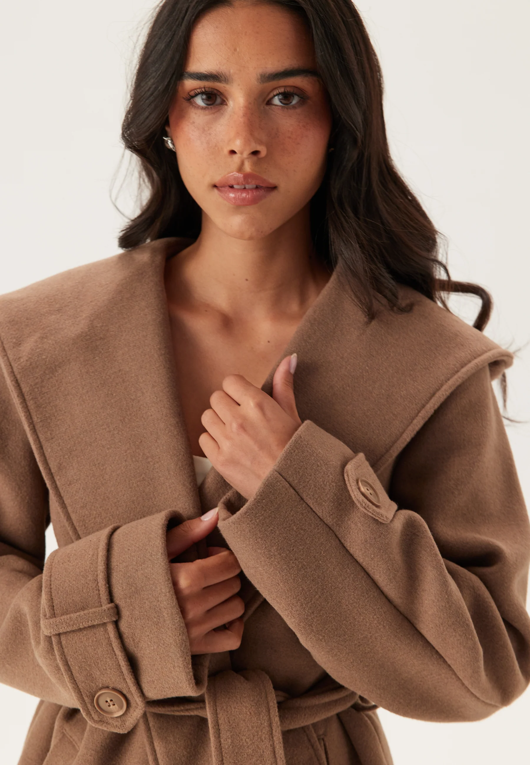 Hooded Wool Mix Coat - Image 4