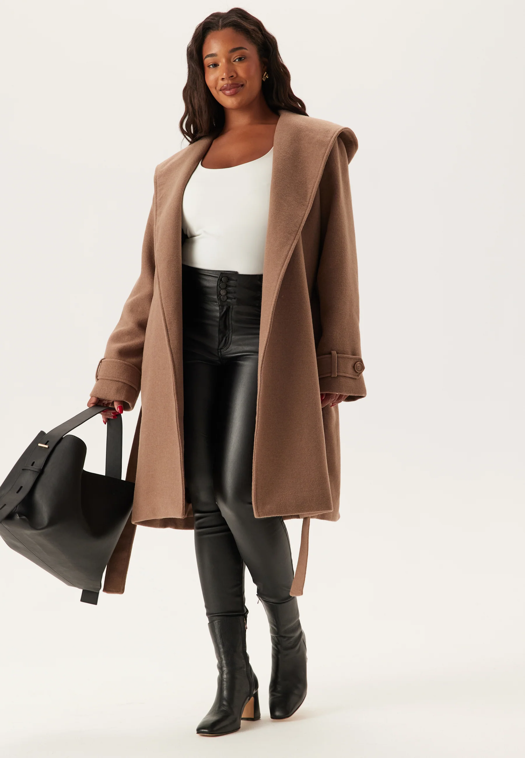 Hooded Wool Mix Coat - Image 5