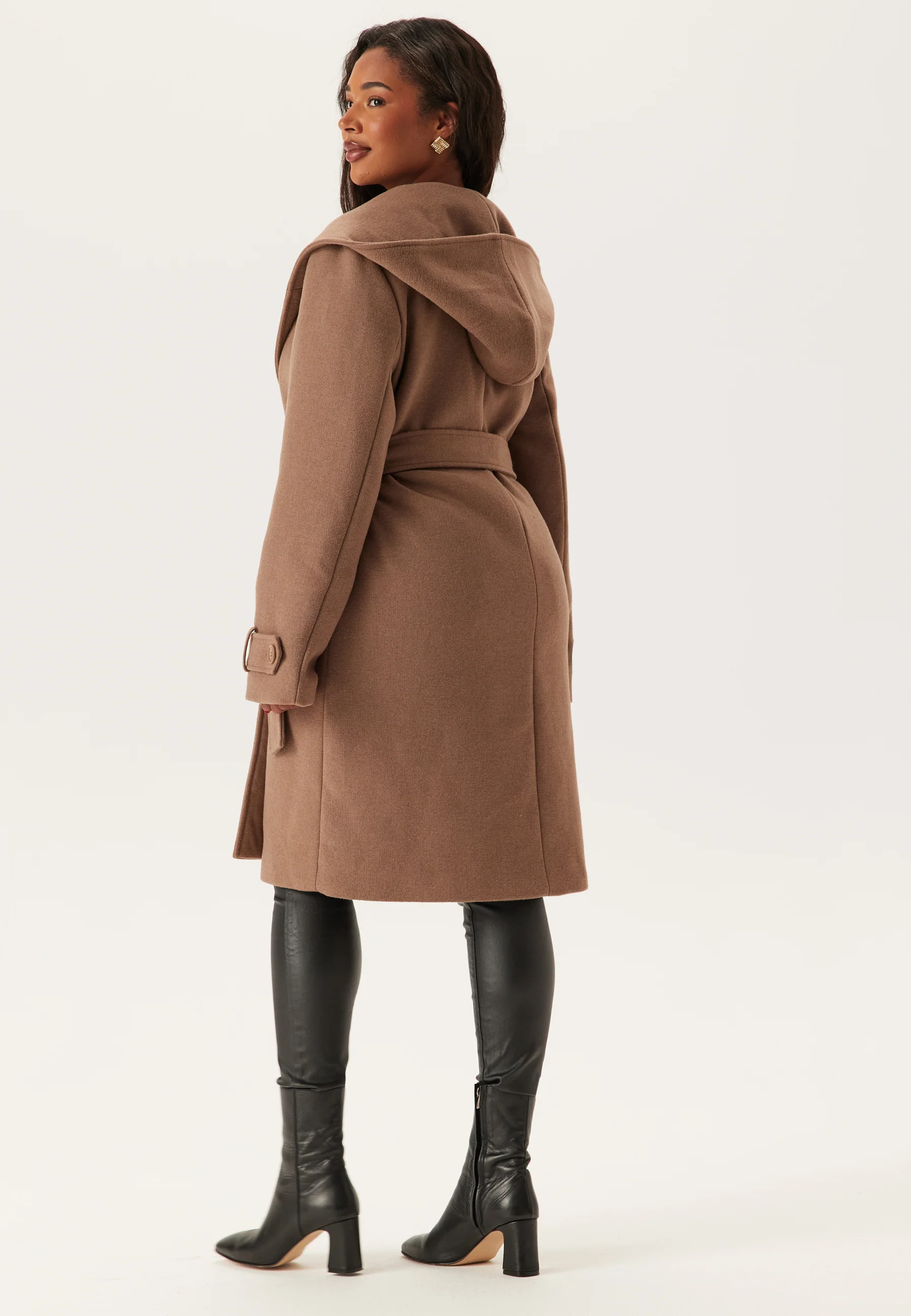 Hooded Wool Mix Coat - Image 8