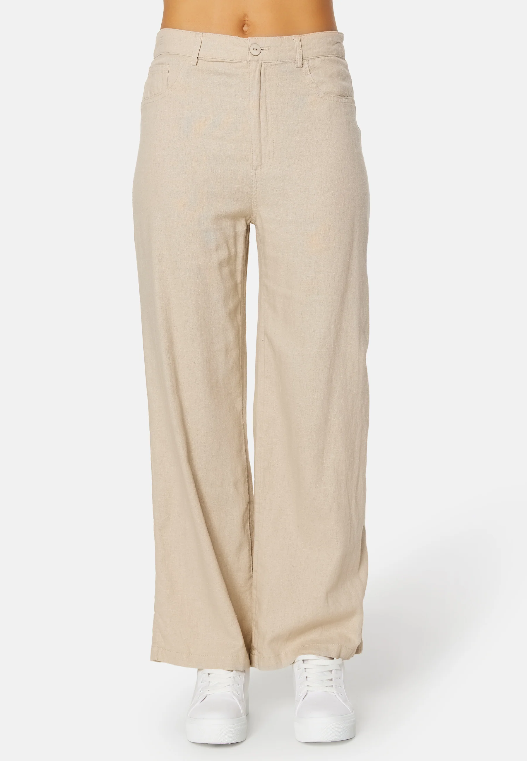 Hope-Caro HW Wide Linen Blend Pant - Image 3