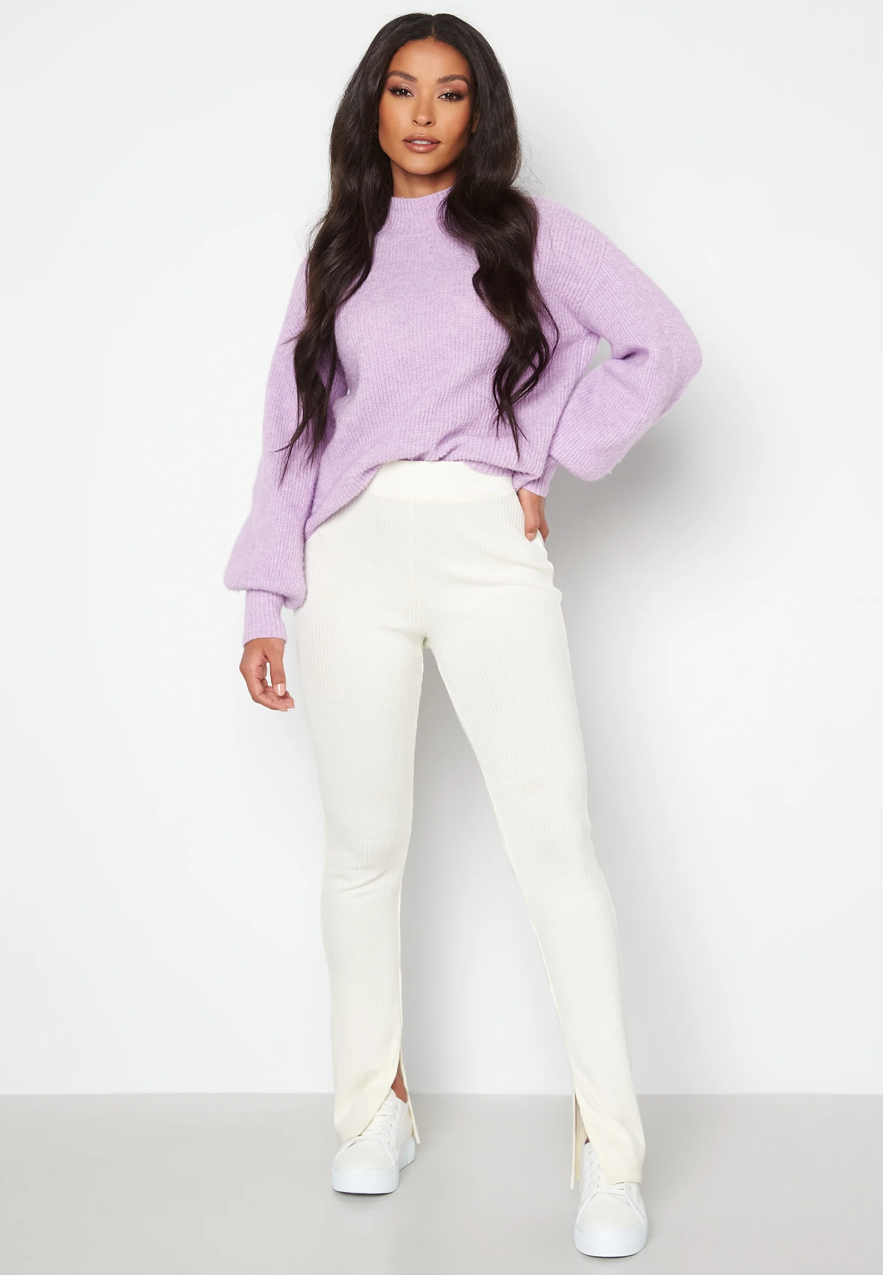 Ilse fine knitted slit pants - Image 2