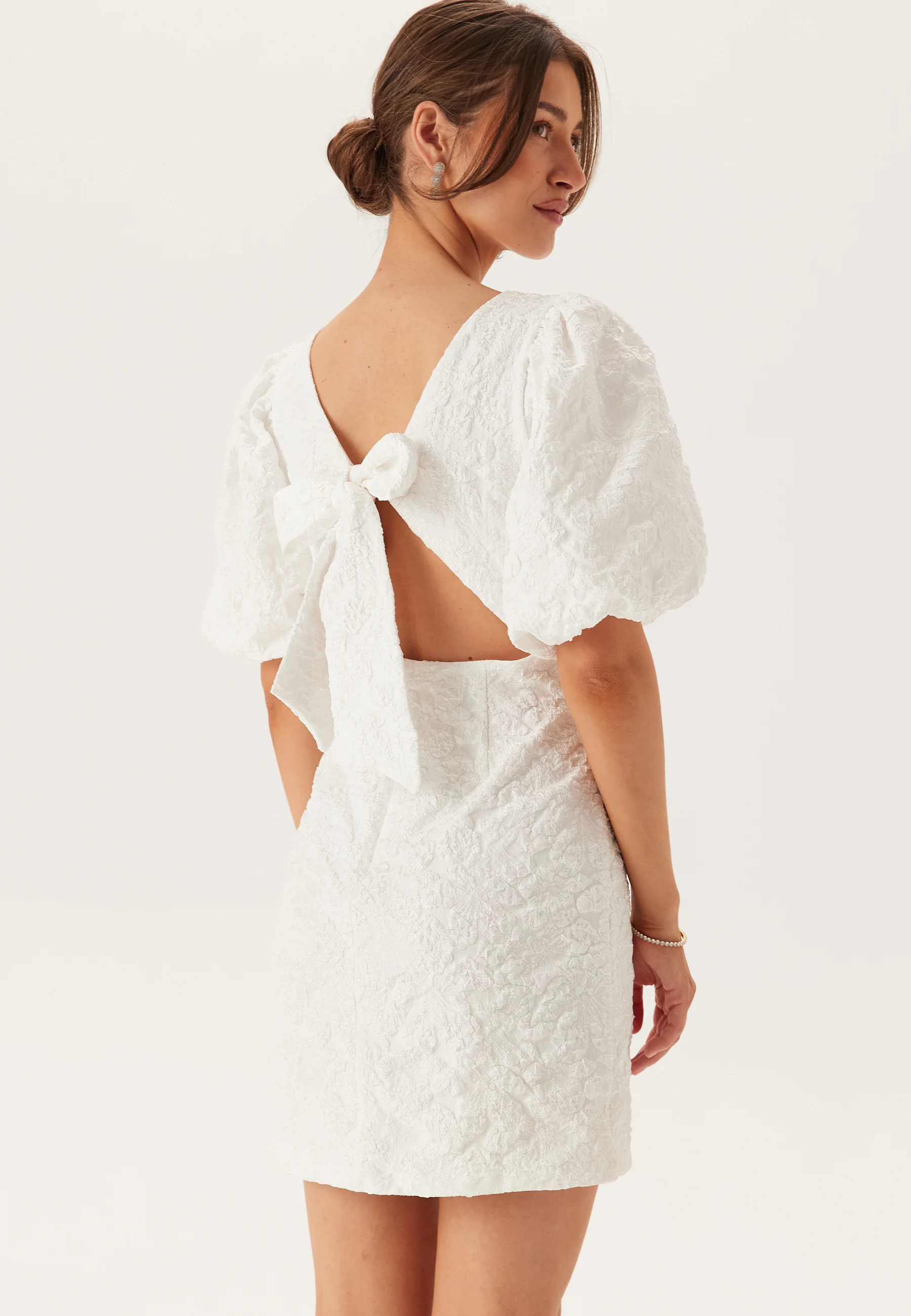 Jacquard Bow Short Dress - Image 2
