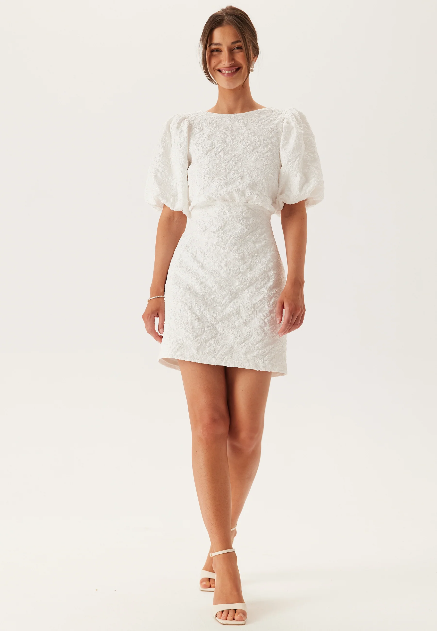 Jacquard Bow Short Dress - Image 3