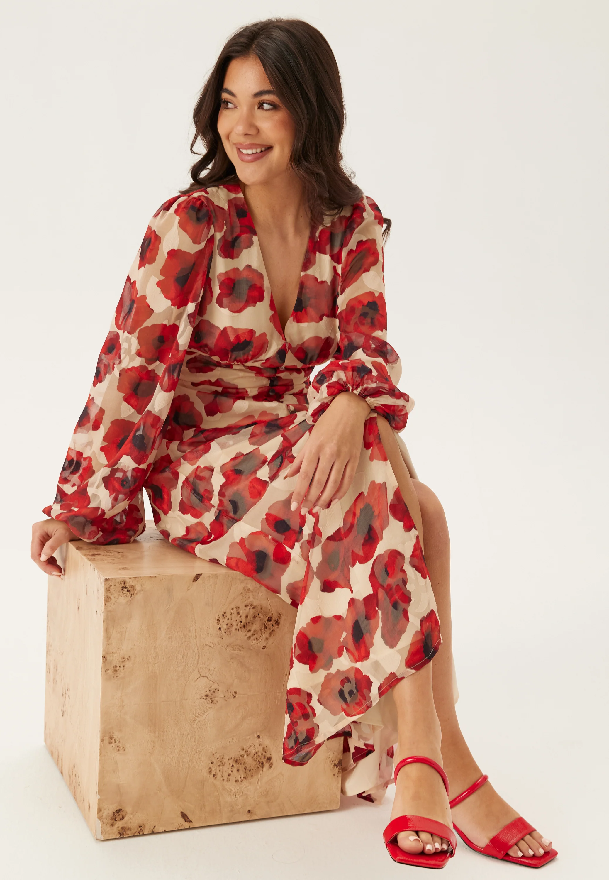 Jacquard Chiffon Midi Dress - Image 2