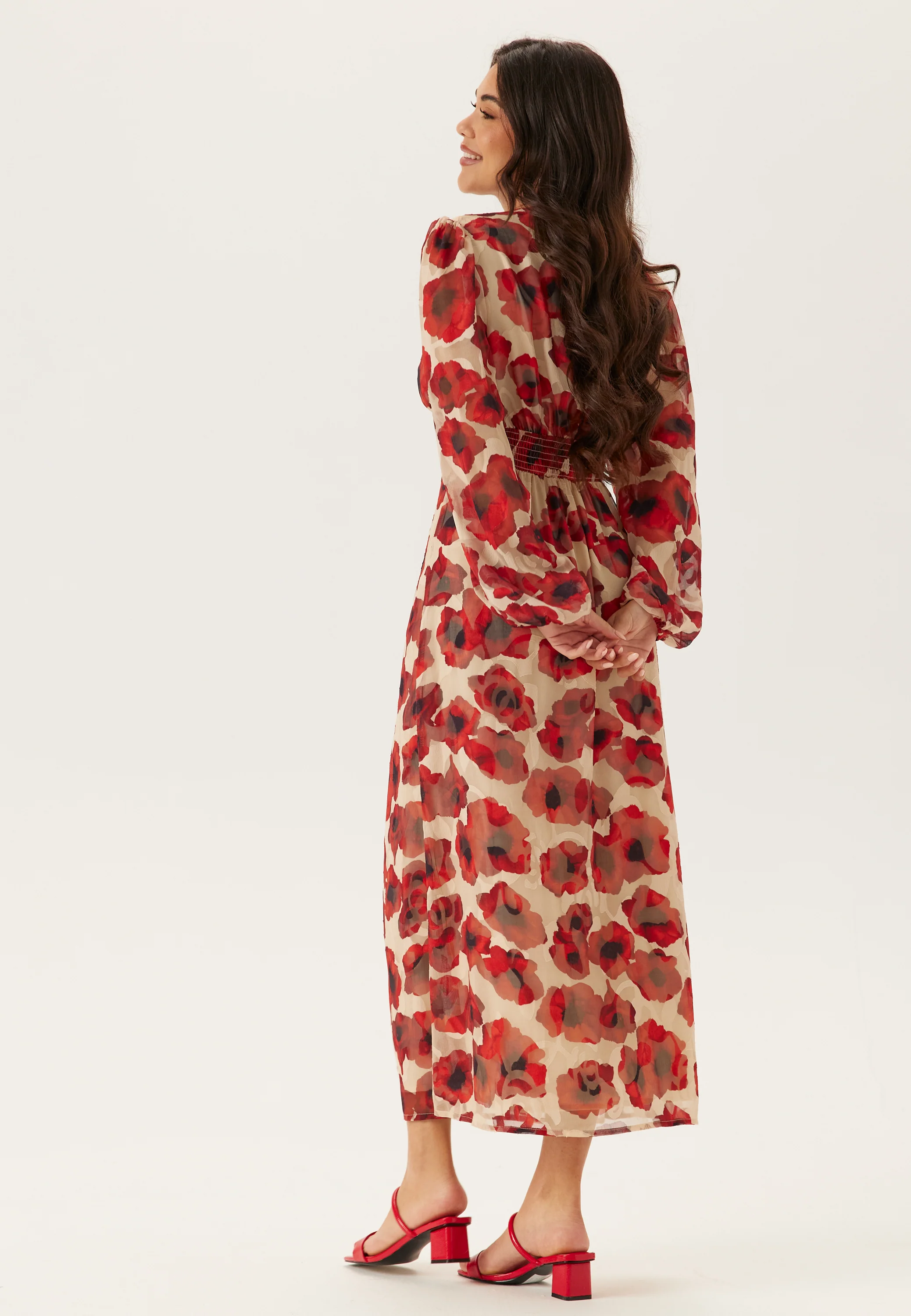 Jacquard Chiffon Midi Dress - Image 3