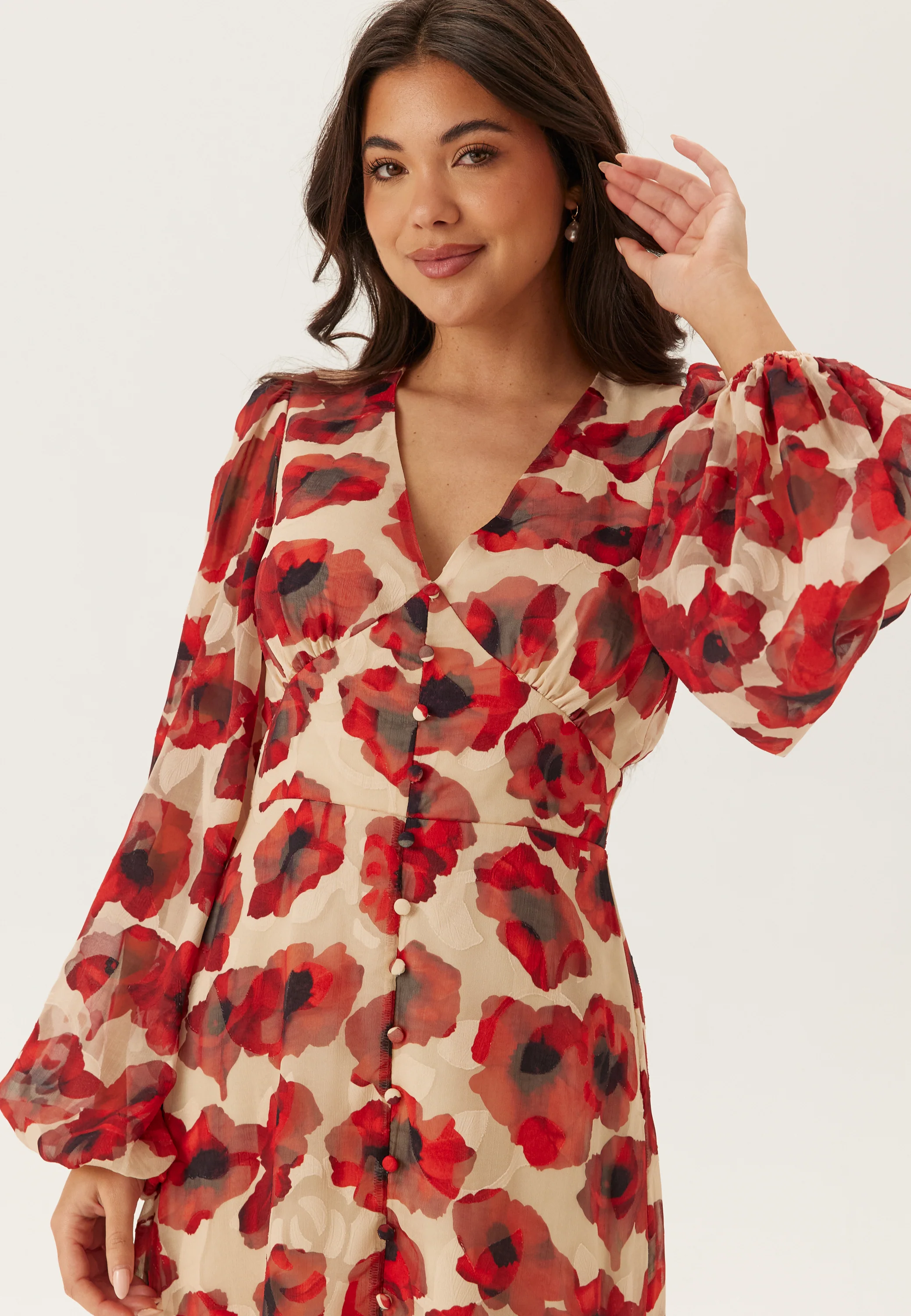 Jacquard Chiffon Midi Dress - Image 4