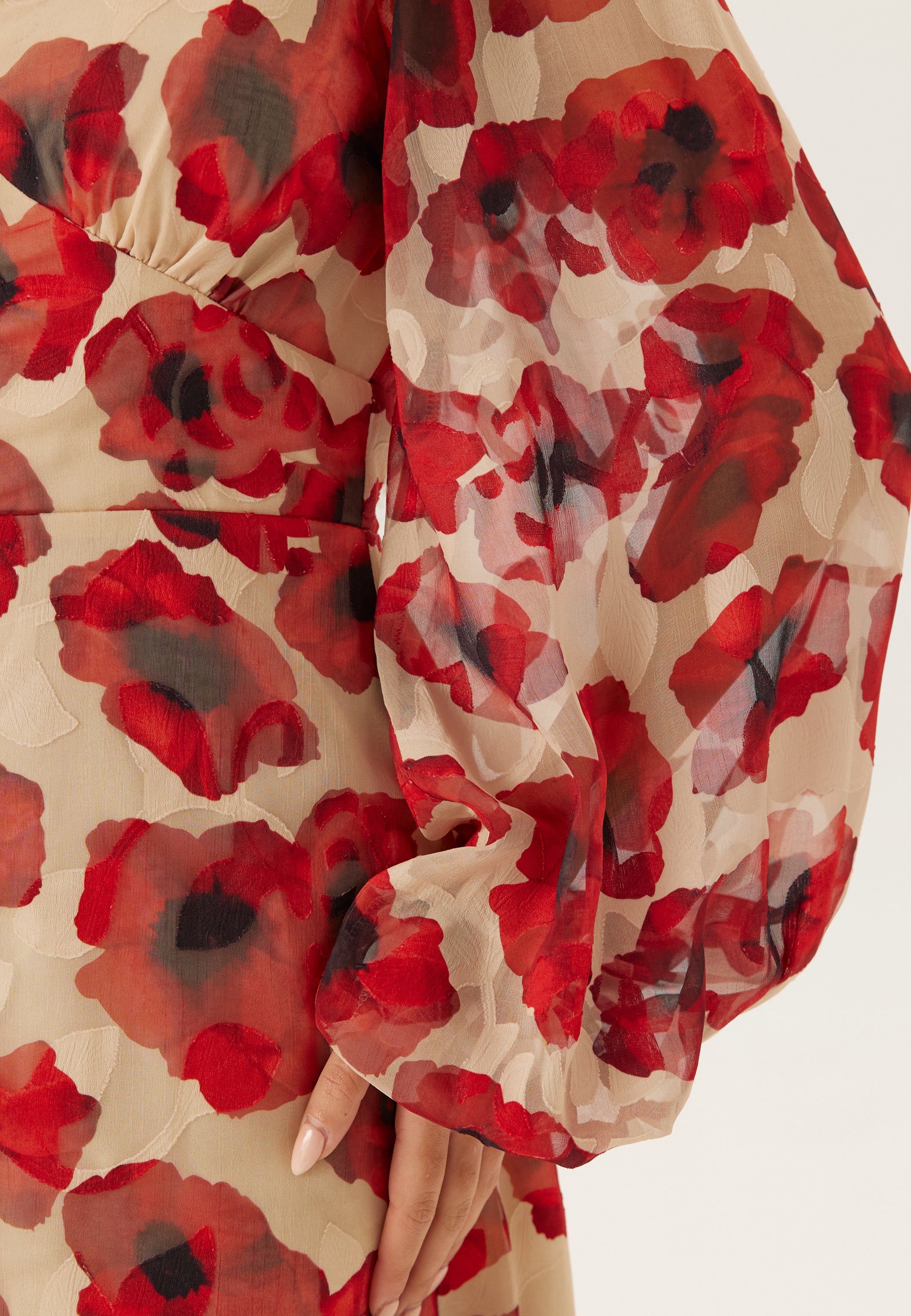 Jacquard Chiffon Midi Dress - Image 5