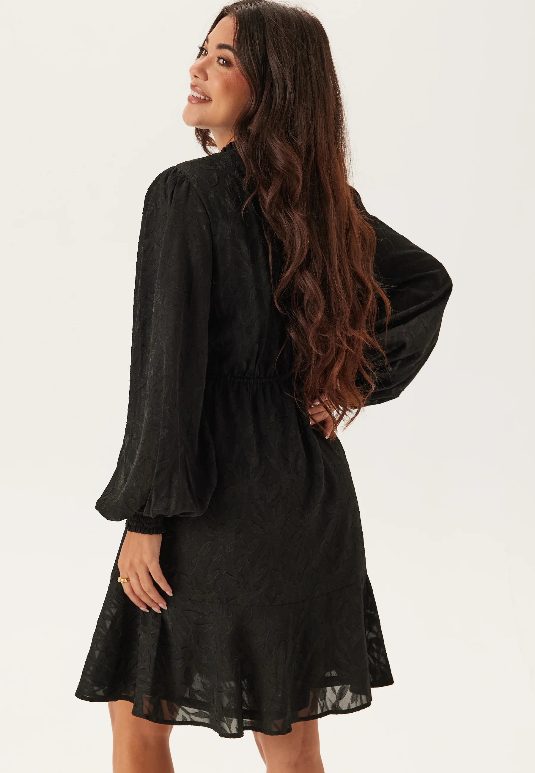 Jacquard Flounce Dress - Image 4