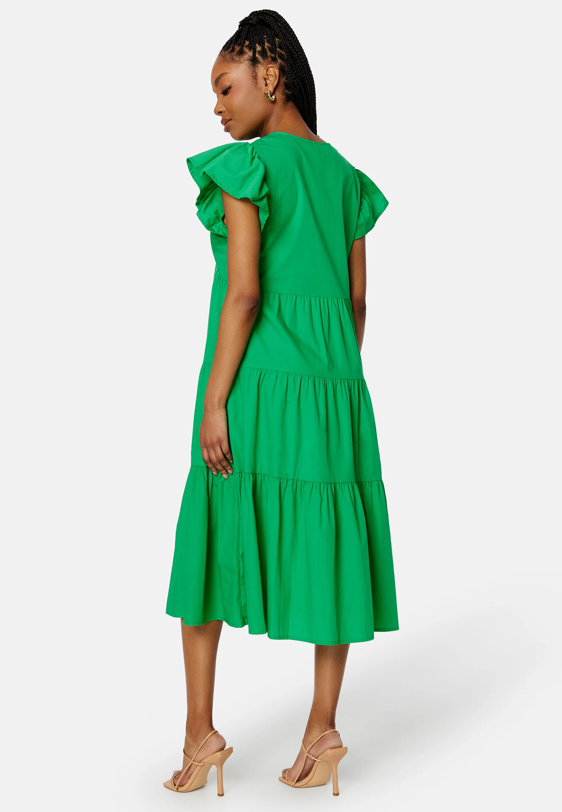 Jarlotte SS V-Neck Calf Slit Dress - Image 2