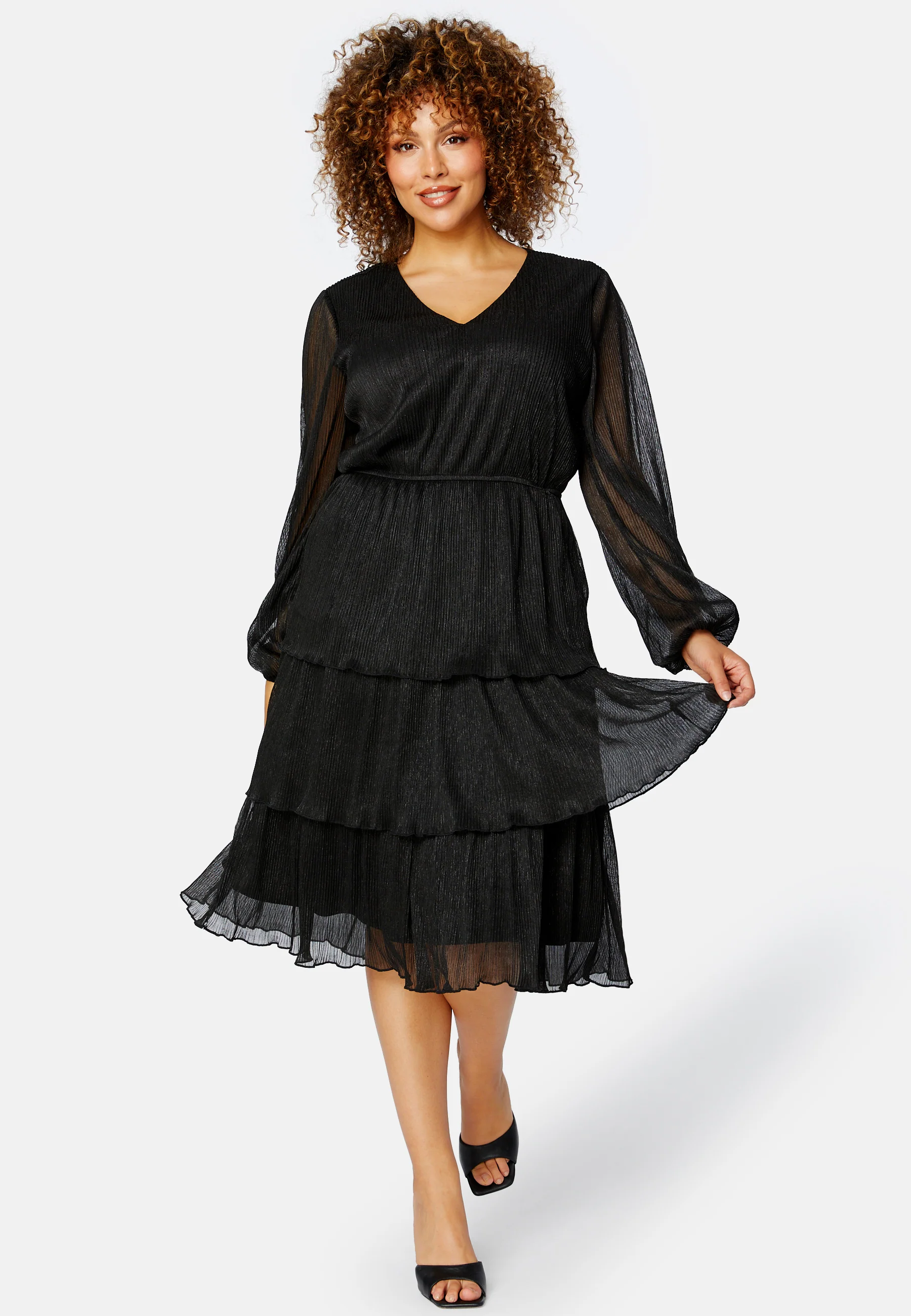 Jassie Pleated Sparkling Dress - Image 6