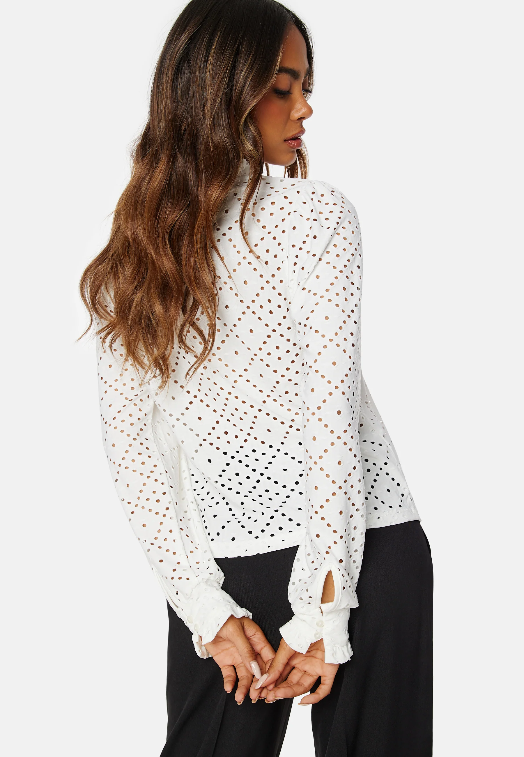 Jasy L/S O-neck Frill Top - Image 2