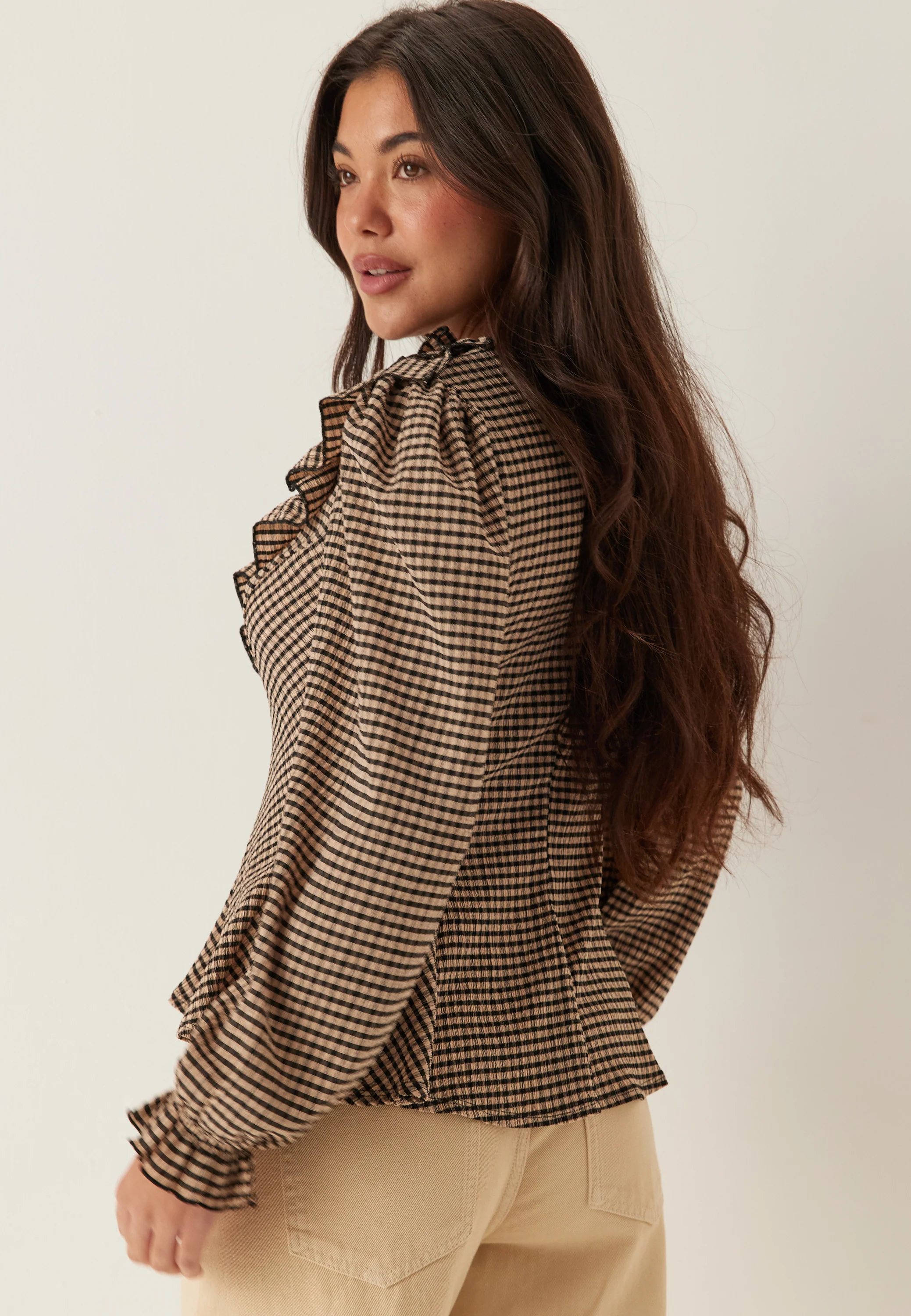 Jersey  Frill Peplum Blouse - Image 3