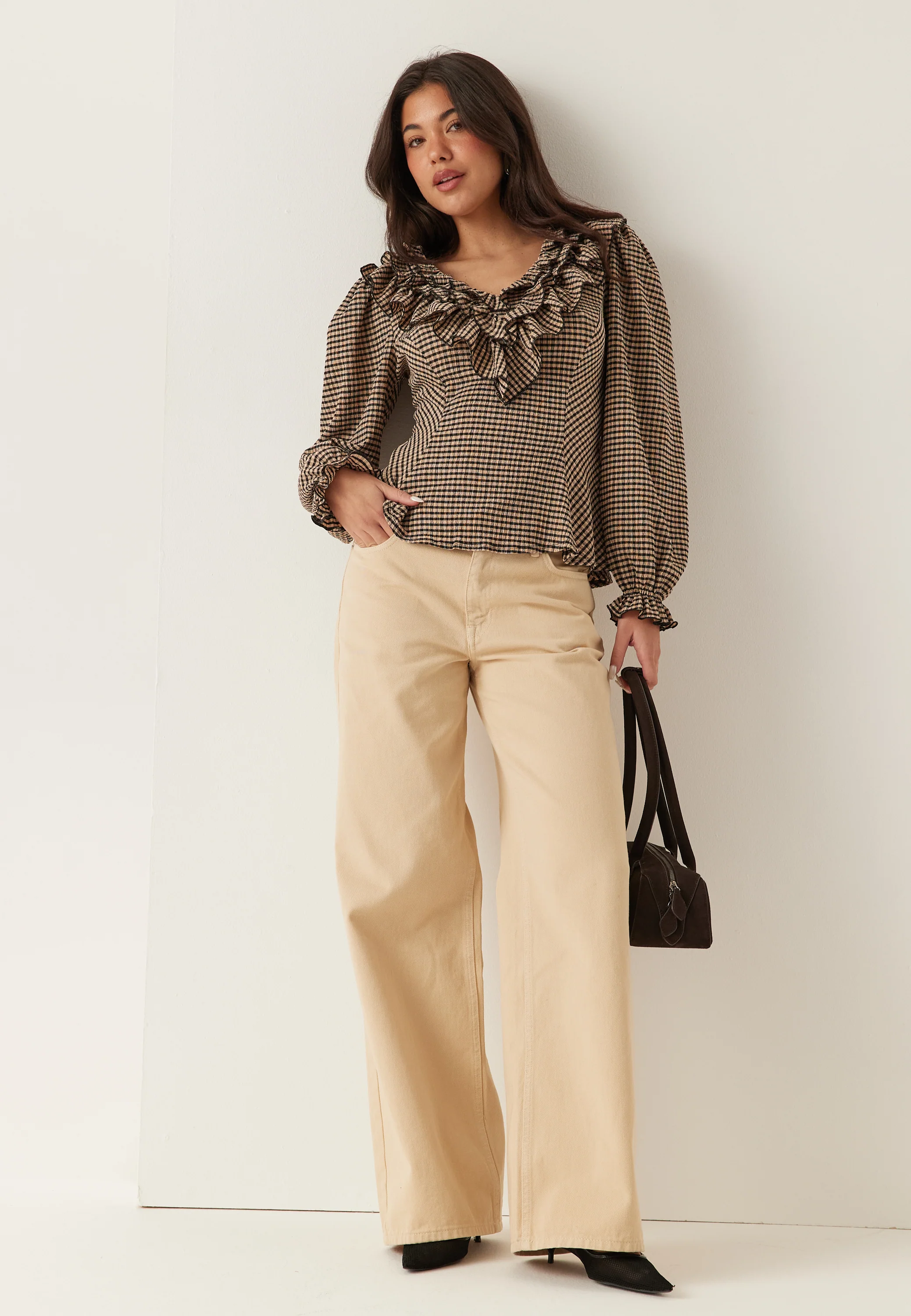 Jersey  Frill Peplum Blouse - Image 6