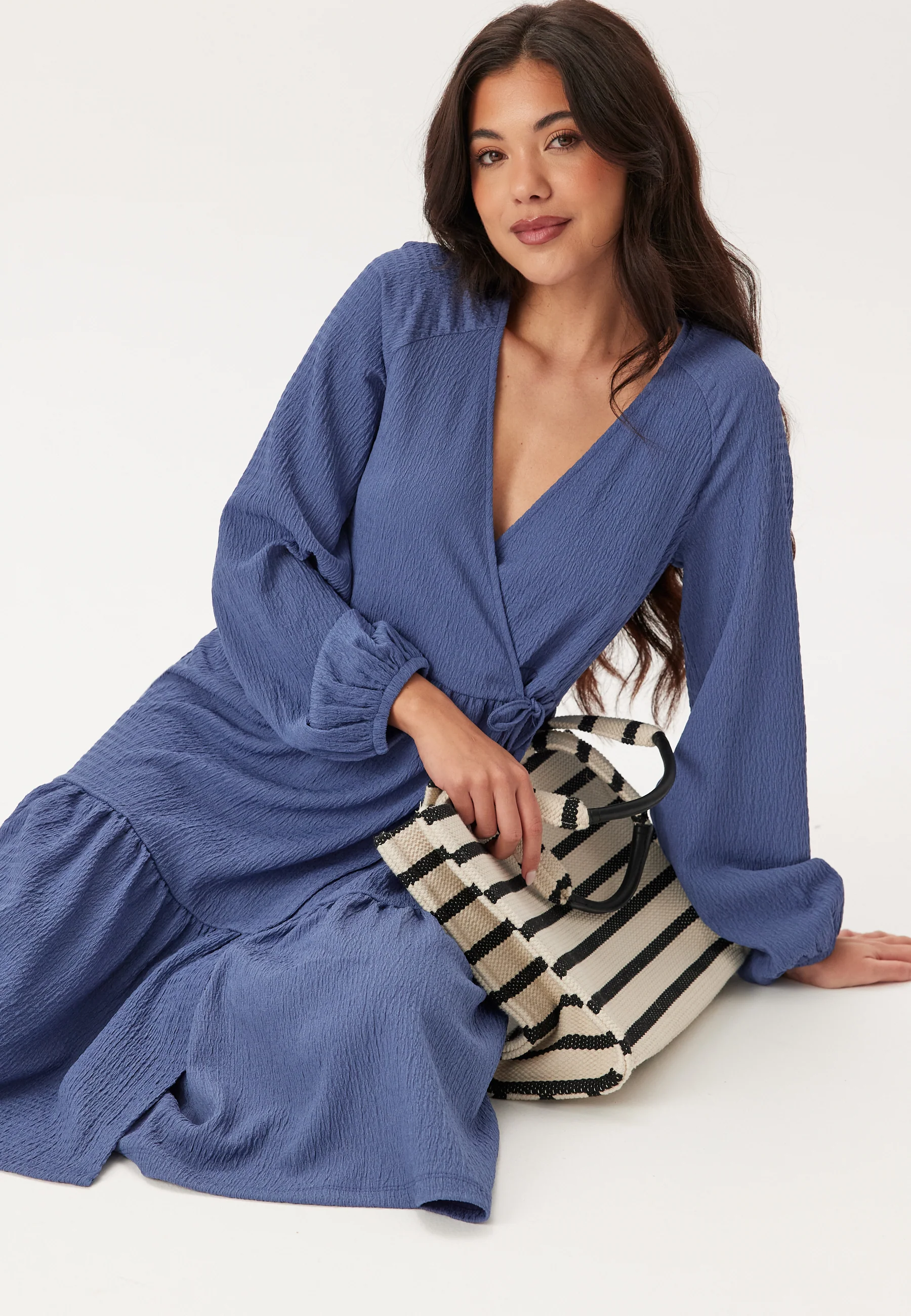 Jersey Structure Wrap Dress - Image 2