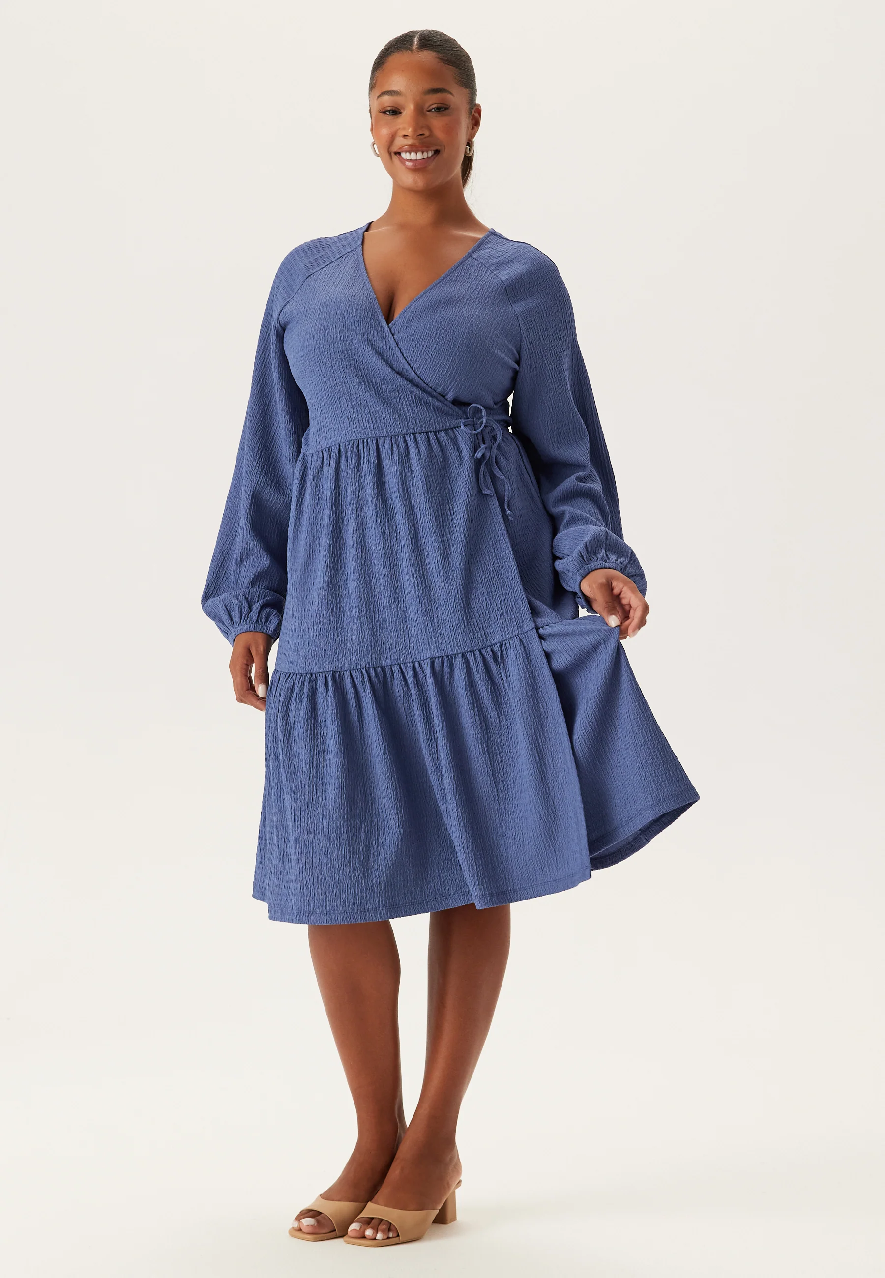 Jersey Structure Wrap Dress - Image 7