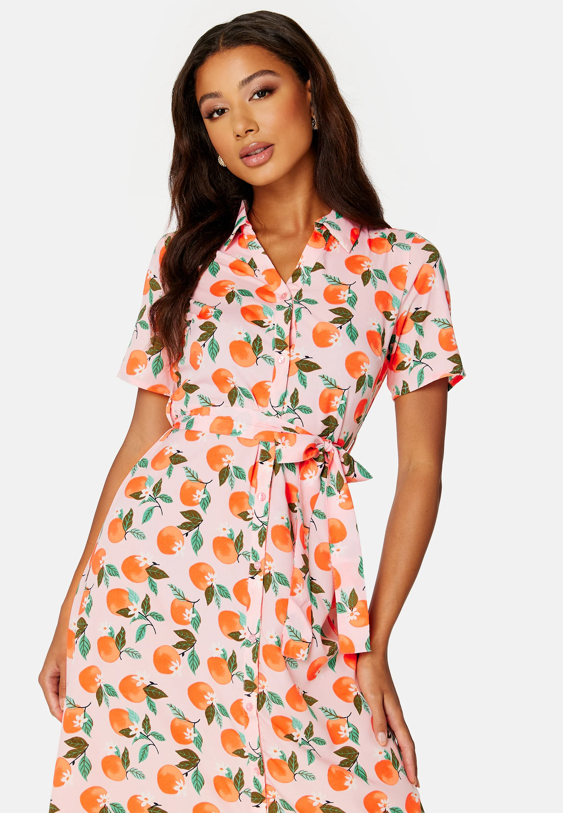 Josi SS V-Neck Midi Shirt Dress - Image 3
