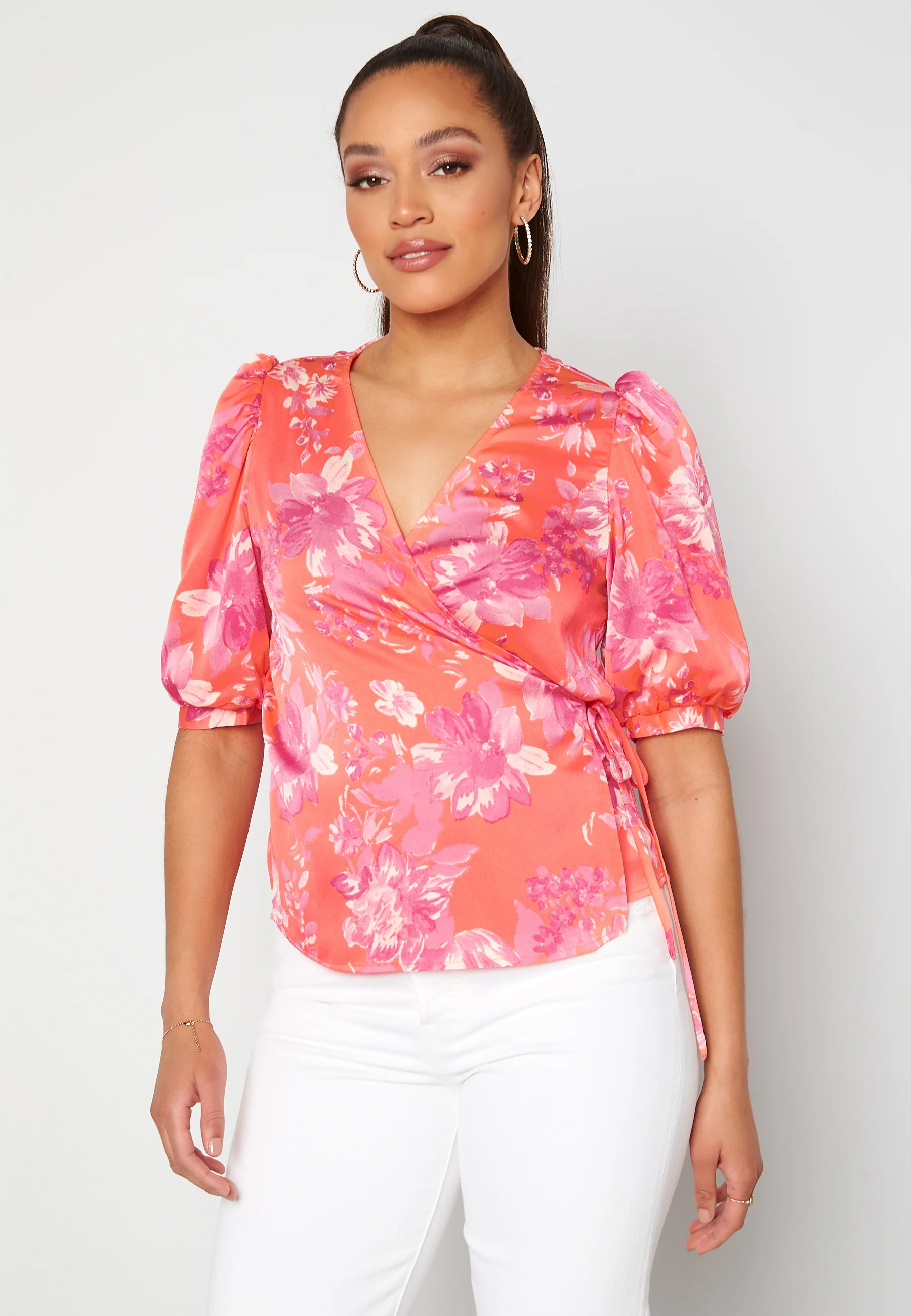Julia S/S Baloon Wrap Top