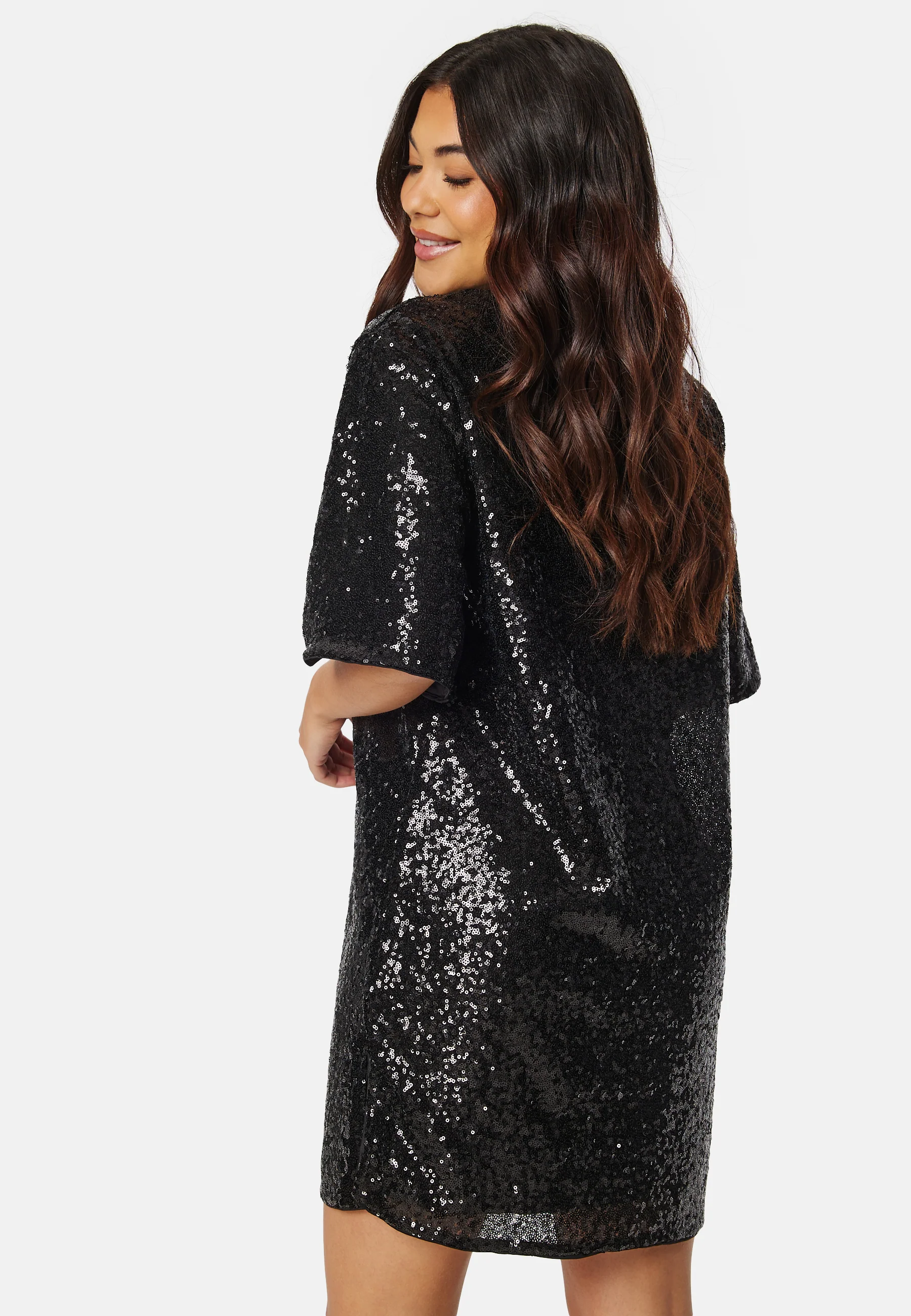 Karina 2/4 Sequin Short Dress - Image 2
