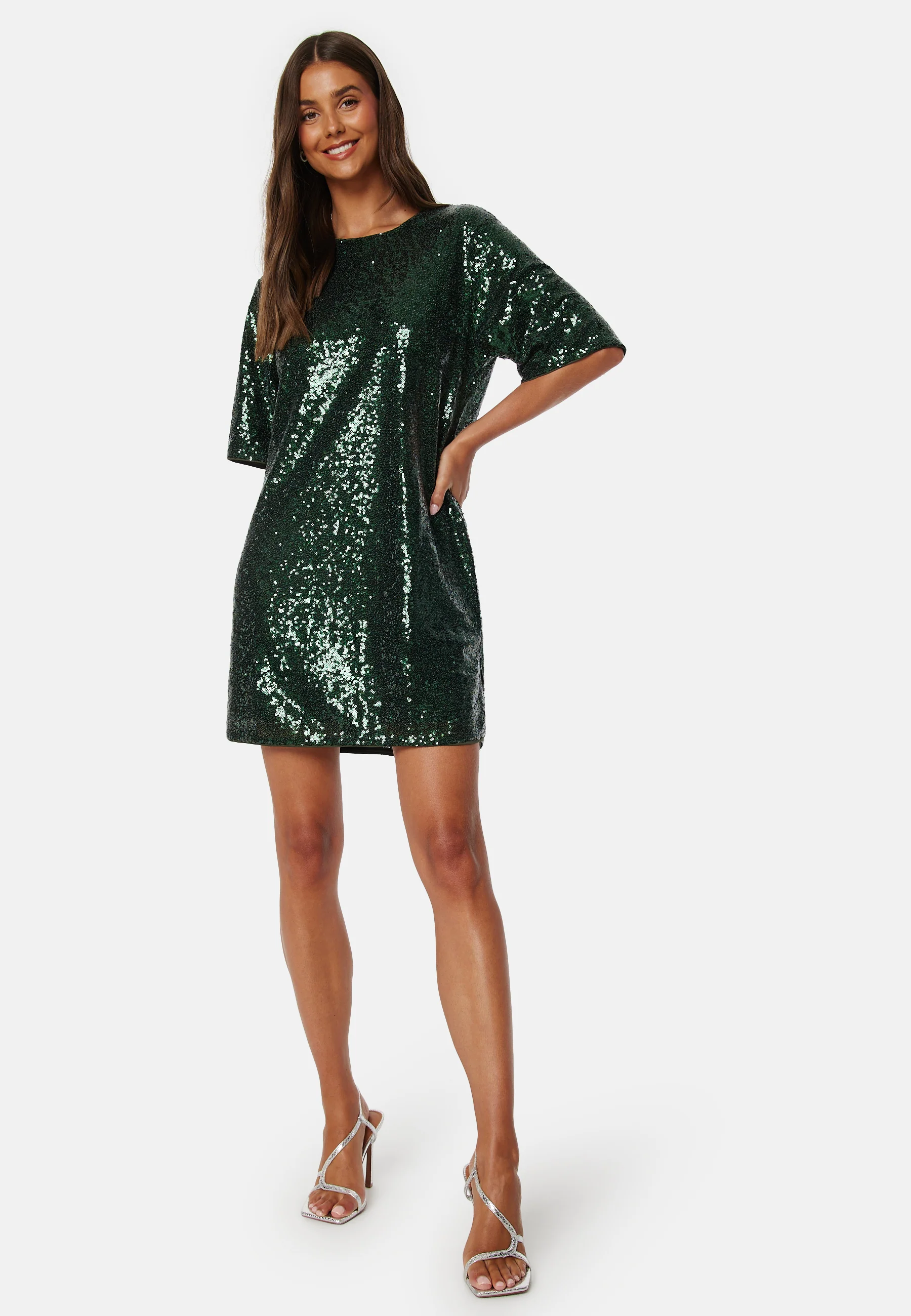 Karina 2/4 Sequin Short Dress - Image 3