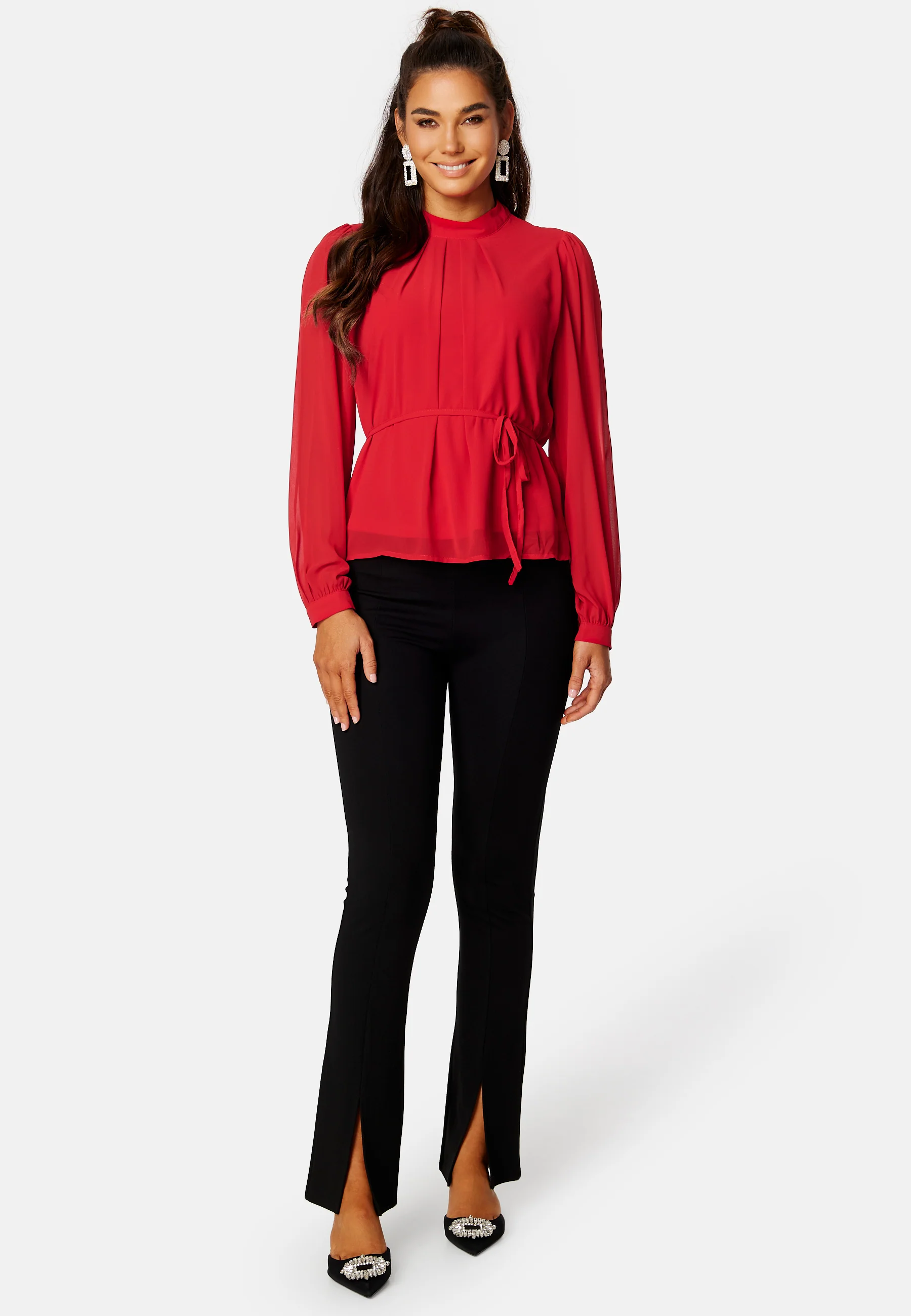 Karolina L/S Tie Belt Top - Image 2