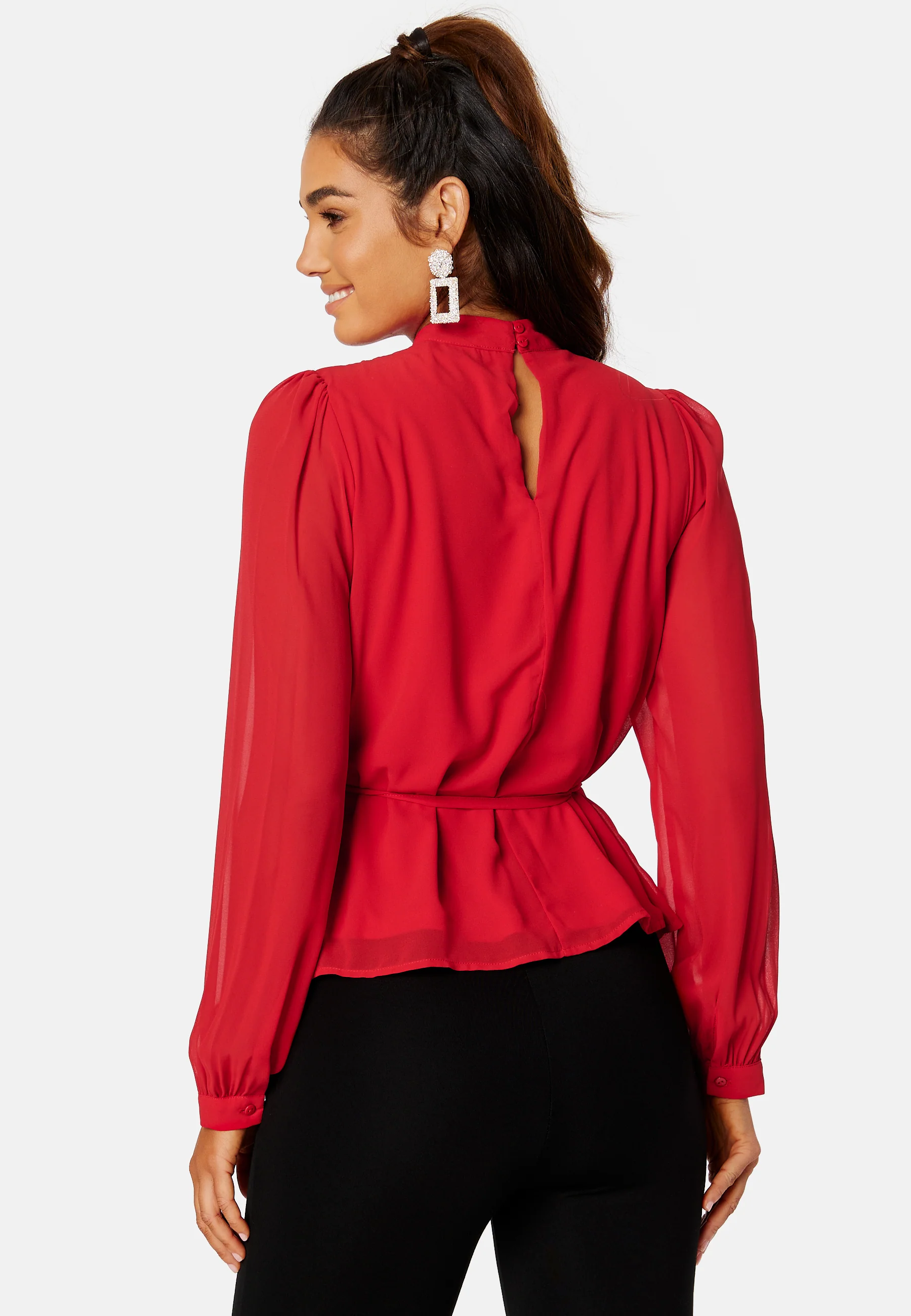 Karolina L/S Tie Belt Top - Image 3