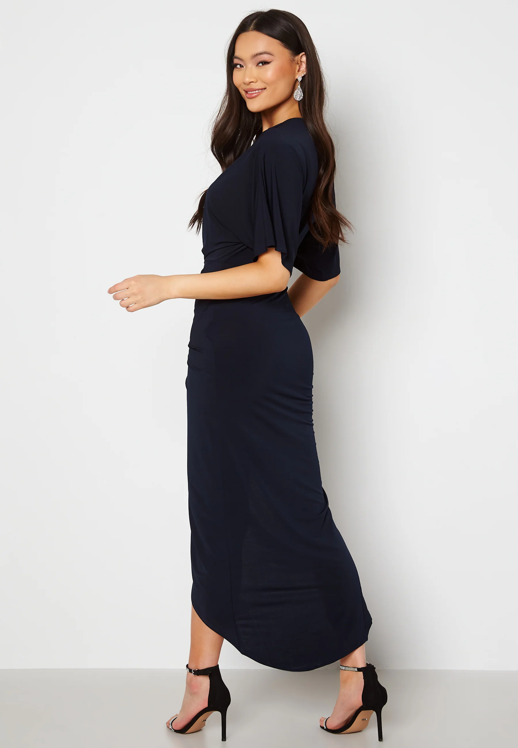 Kimono Sleeve Rouch Dress - Image 2
