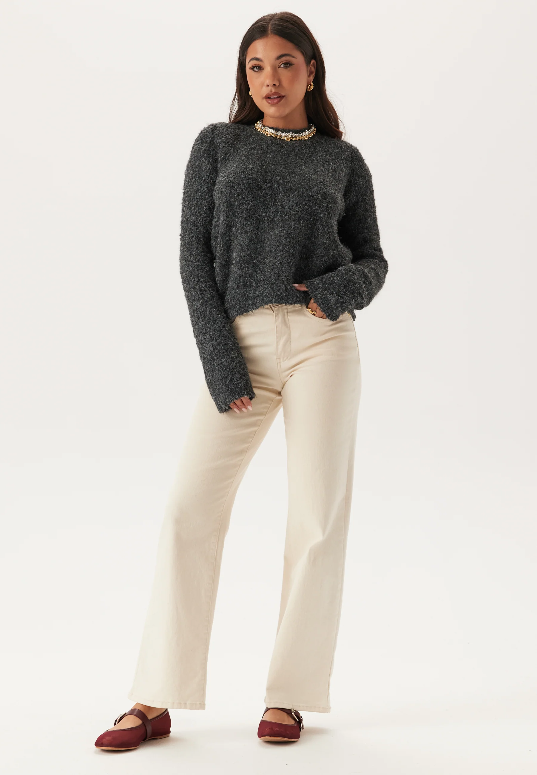 Knitted Bouclé Sweater - Image 4