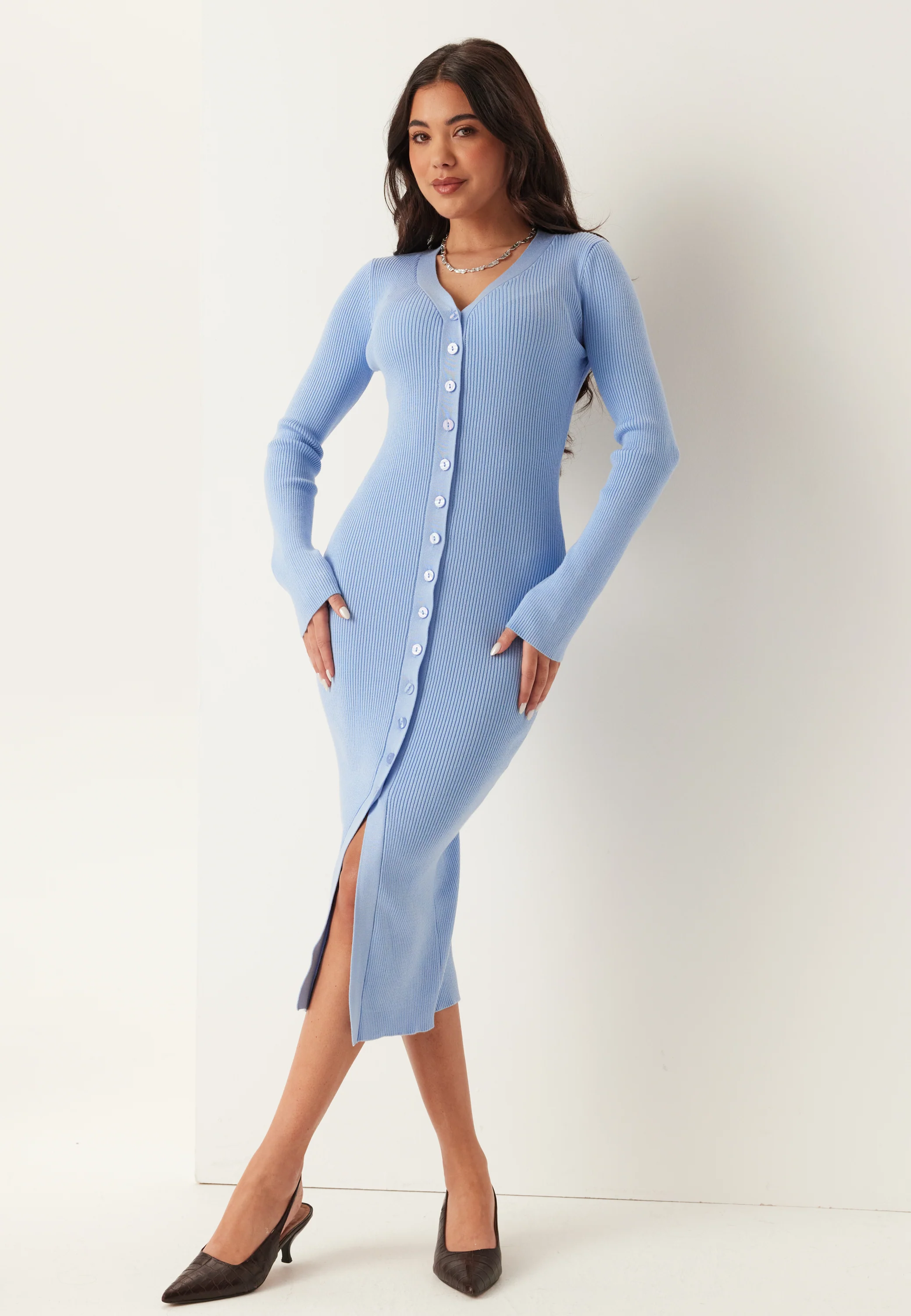 Knitted Cardigan Dress - Image 2