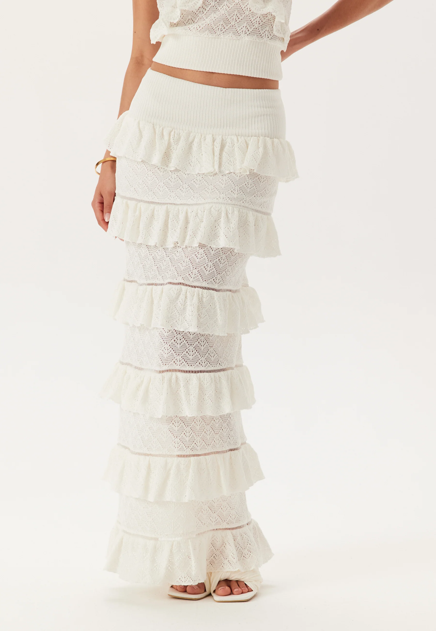 Knitted Frill Ankle Skirt - Image 3
