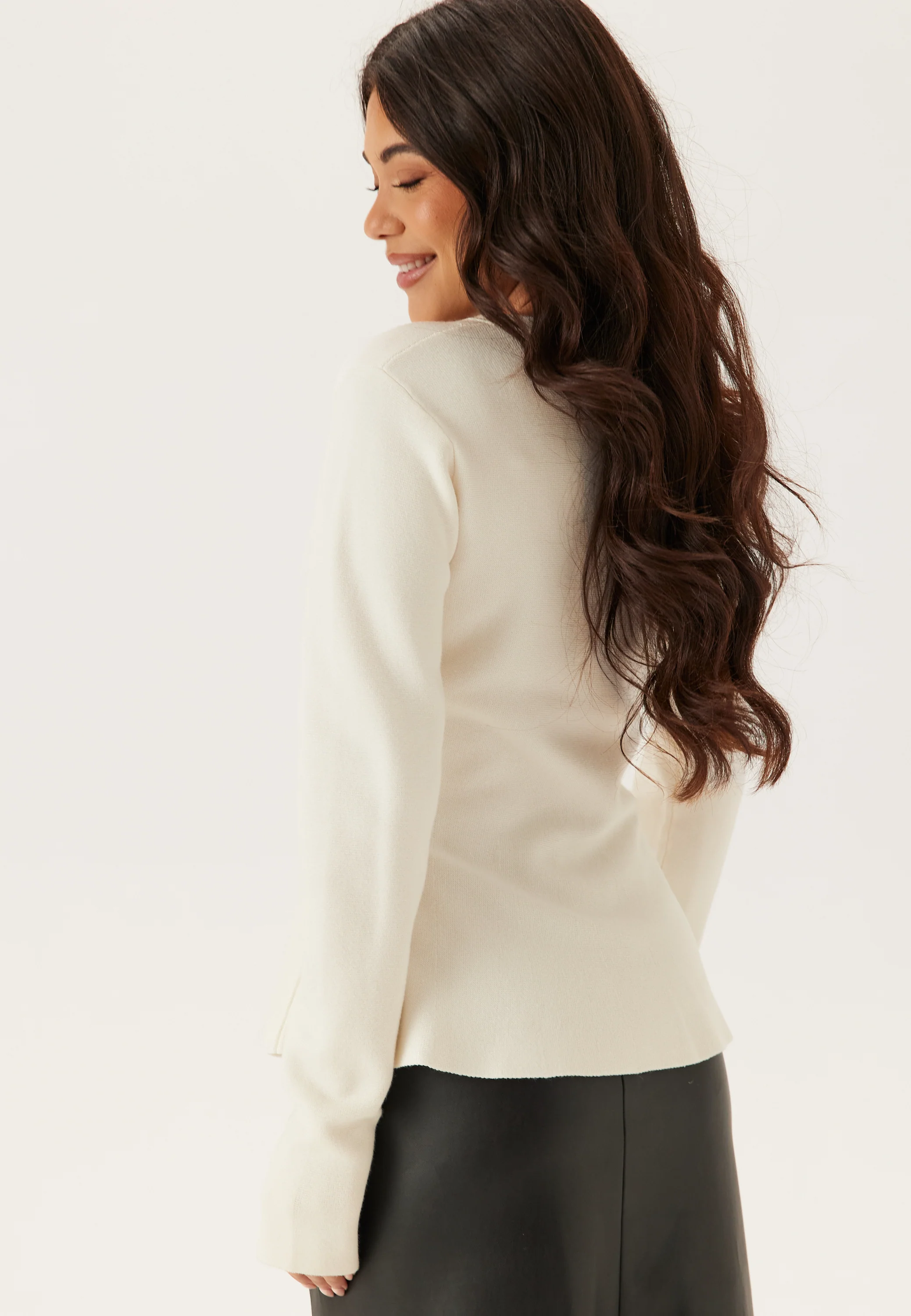 Knitted Peplum Cardigan - Image 4