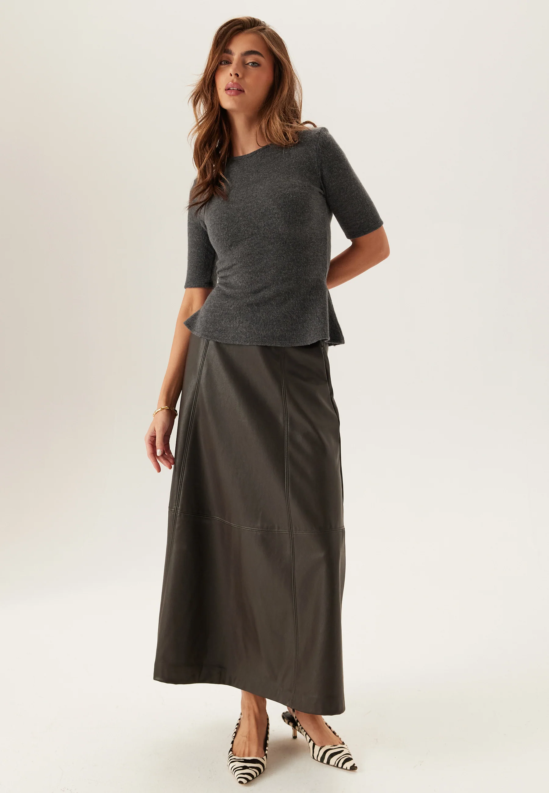 Knitted Peplum Top - Image 3