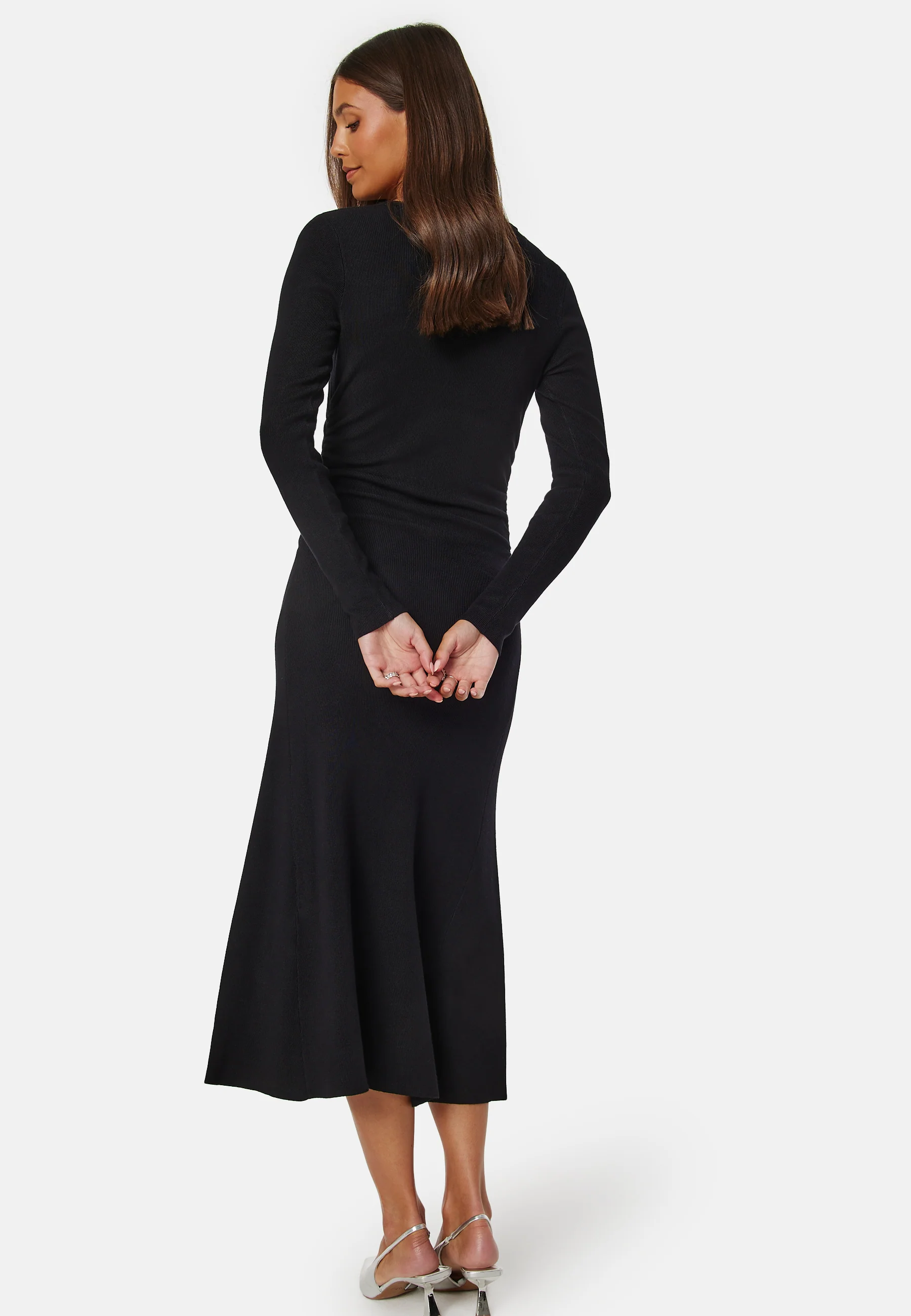 Knitted Rouched Midi Dress - Image 2