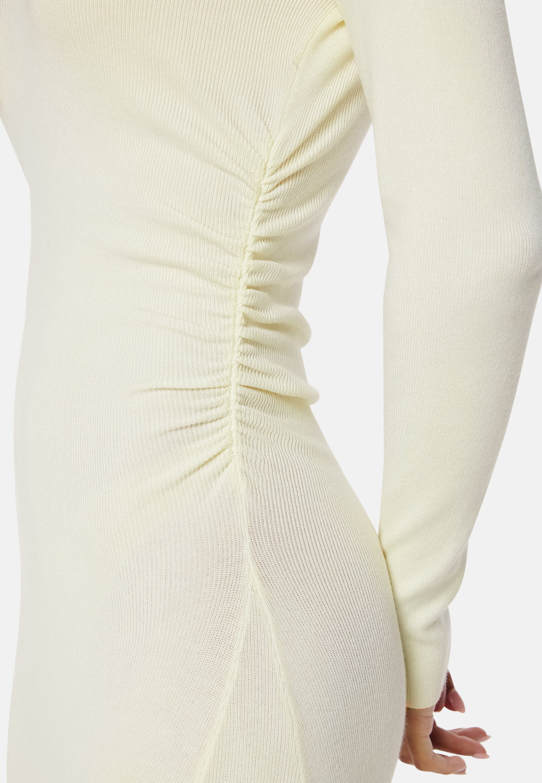 Knitted Rouched Midi Dress - Image 3