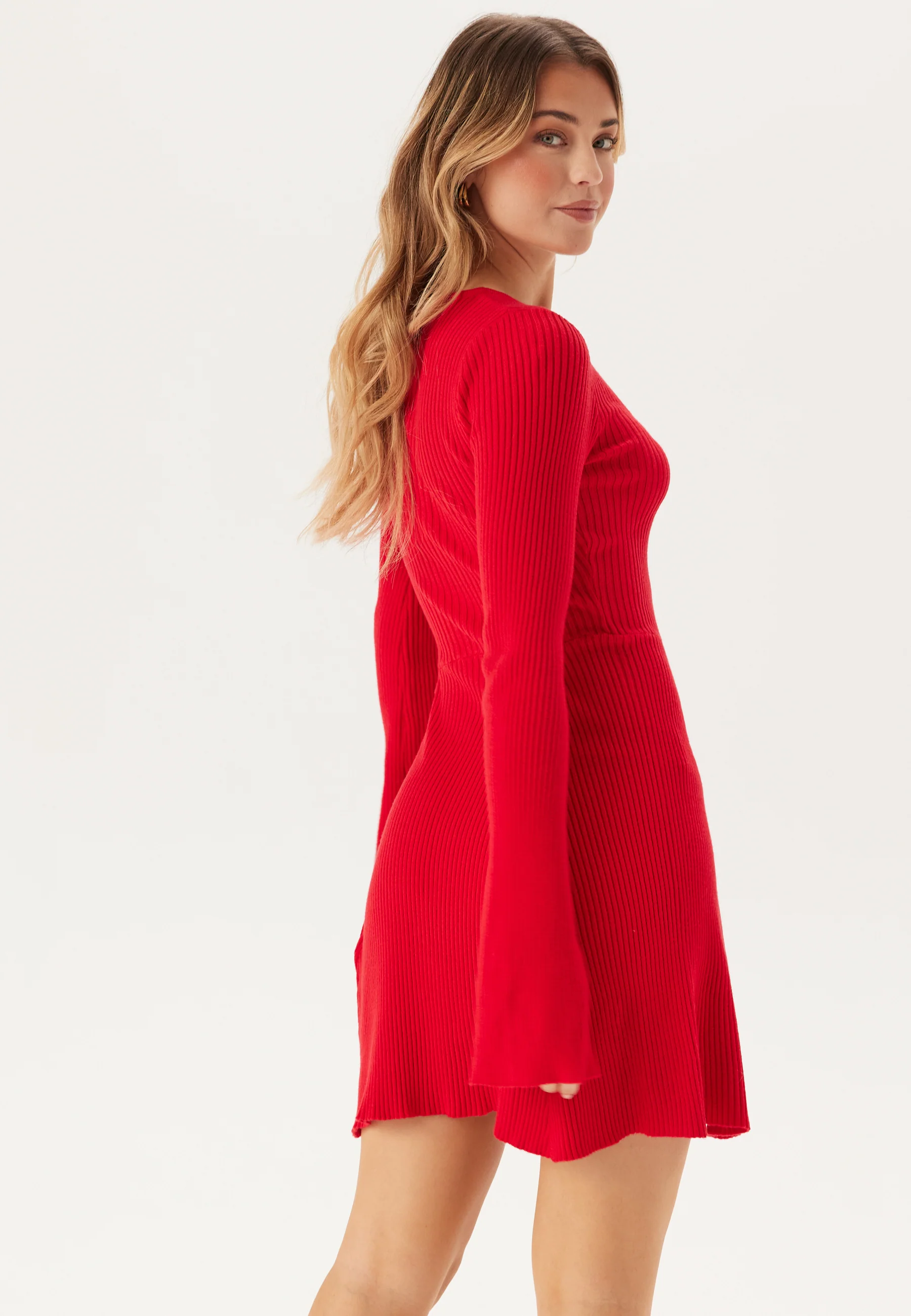 Knitted Square Neck Skater Dress - Image 4