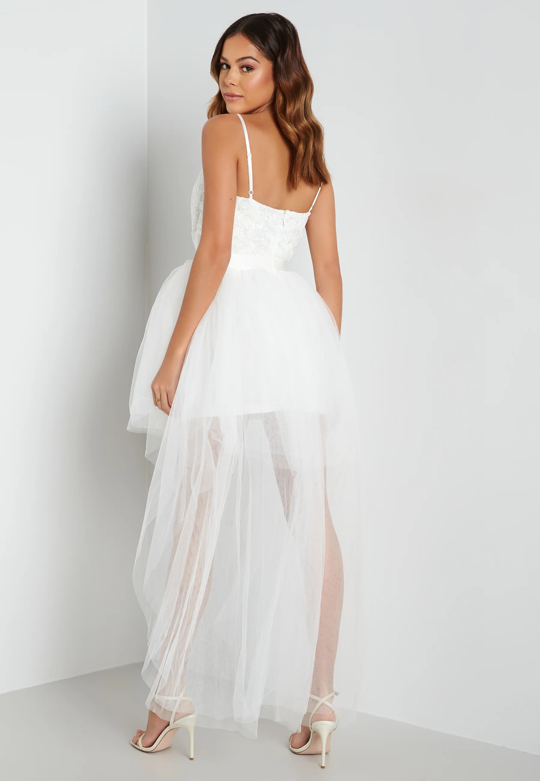 Lace Bodice High Low Dress - Image 2