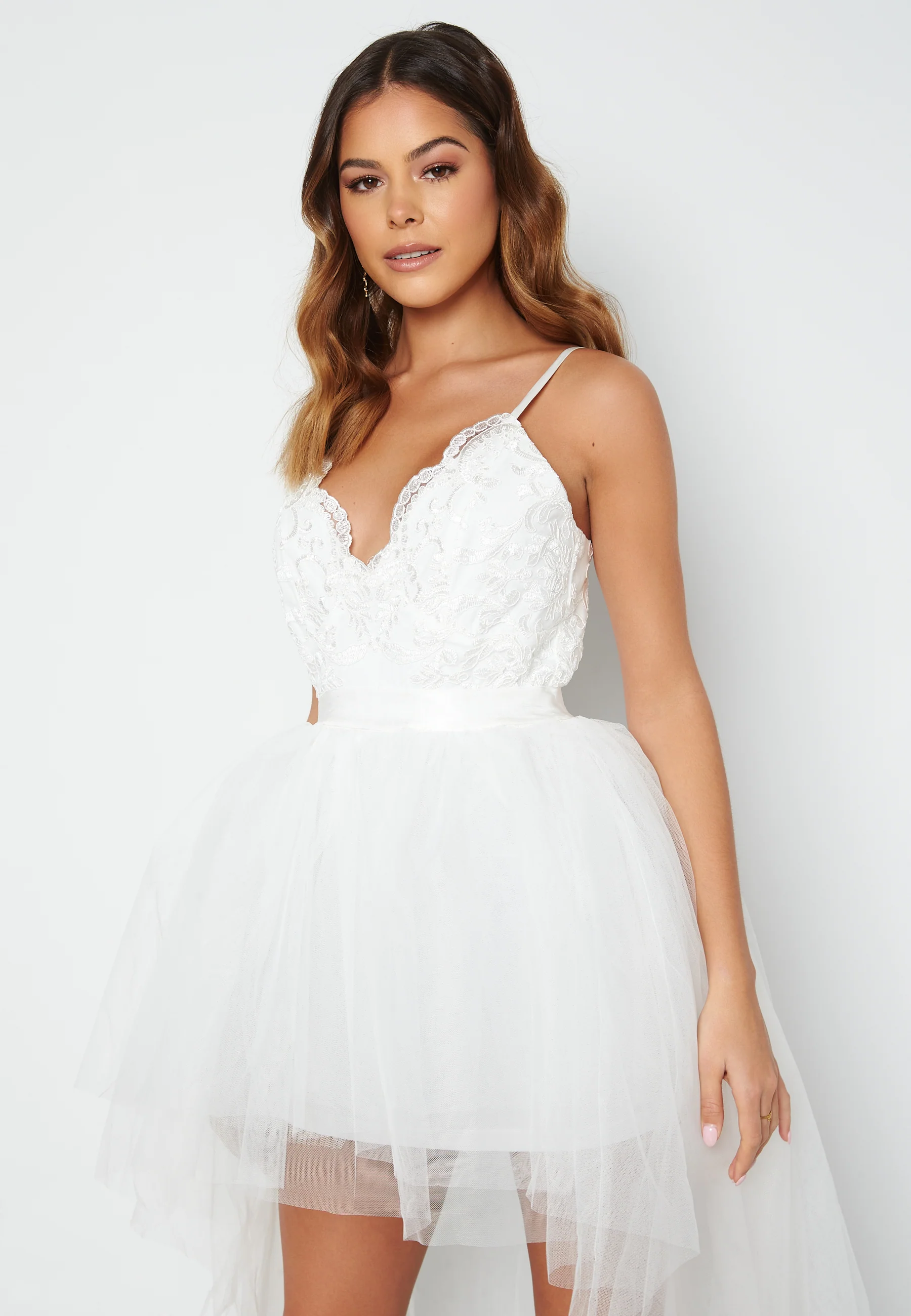 Lace Bodice High Low Dress - Image 4