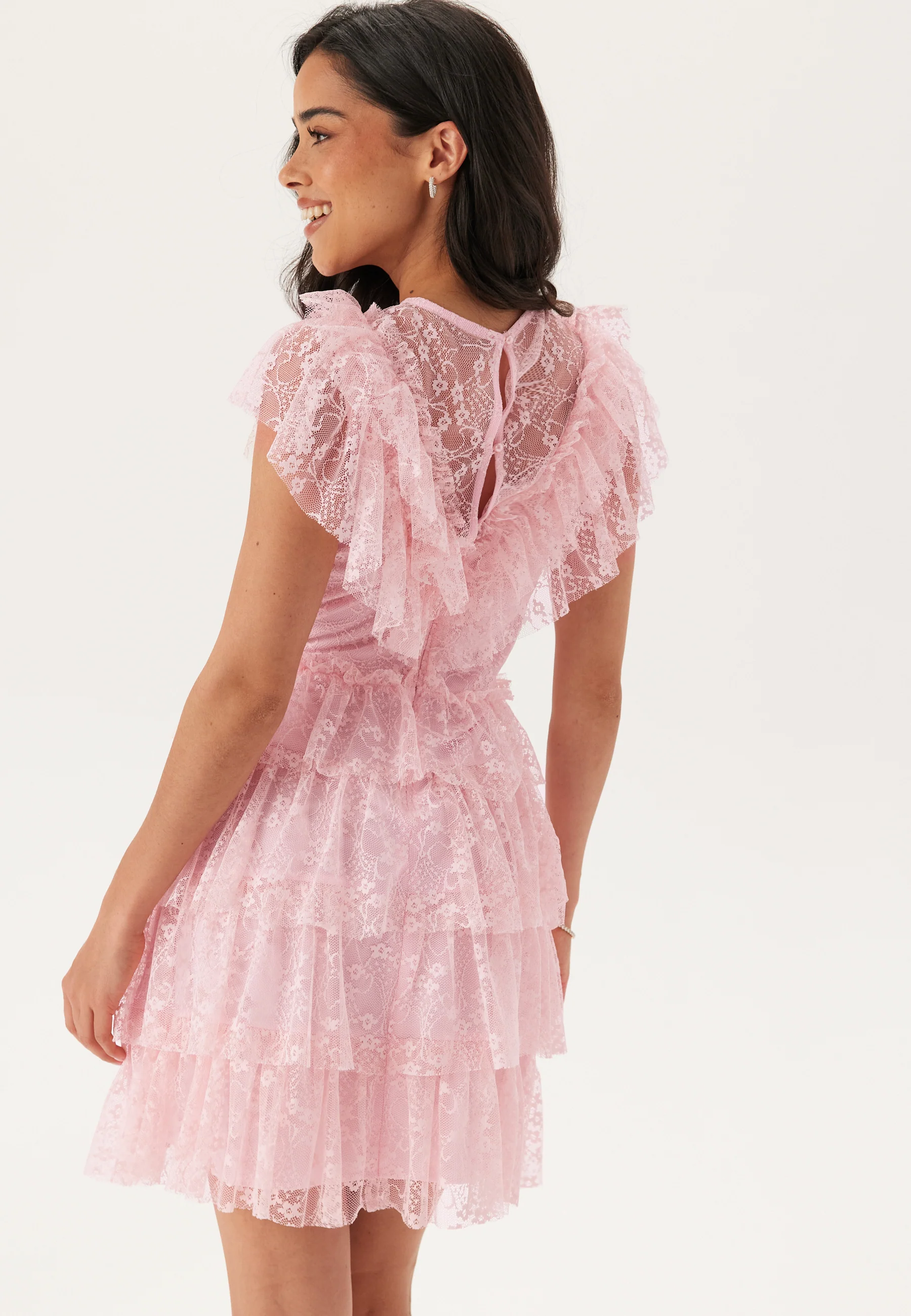 Lace Frill Short Dress - Image 4