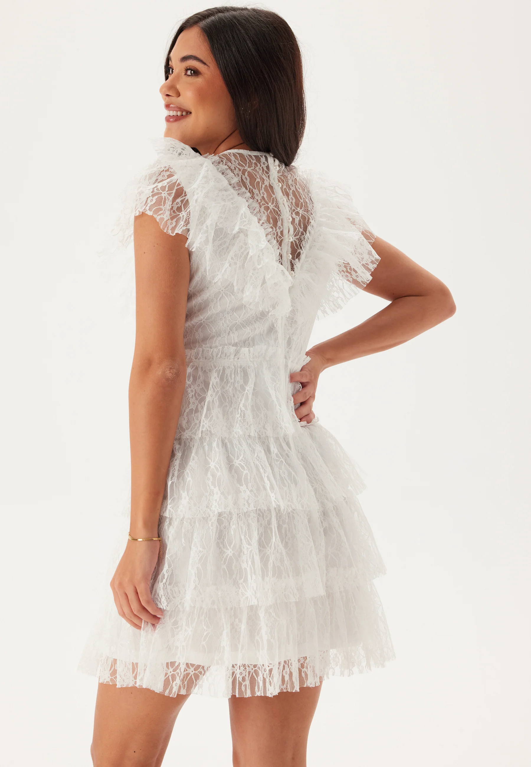 Lace Frill Short Dress - Image 3