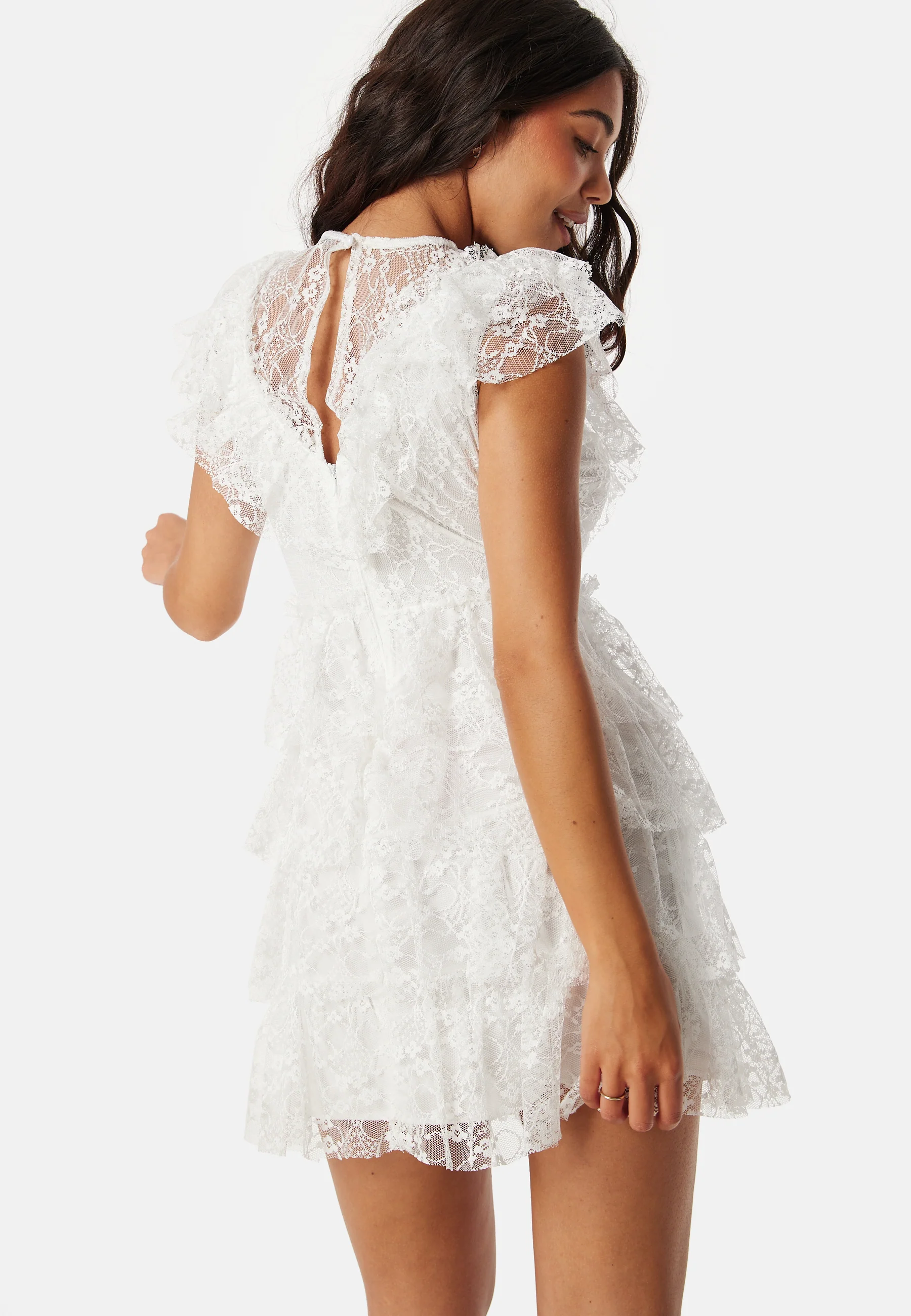 Lace Frill Short Dress - Image 2
