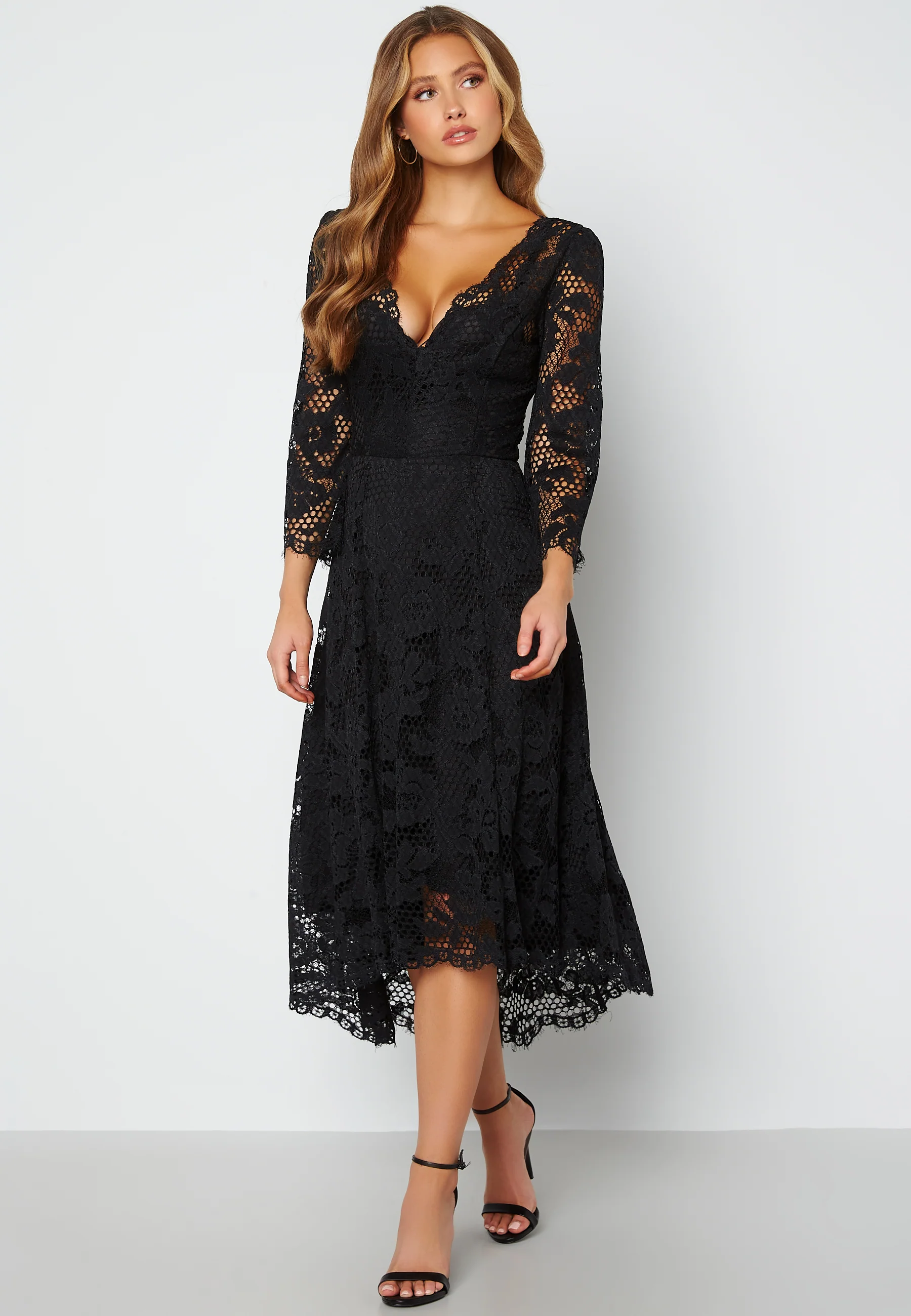 Lace High Low Midi Dress