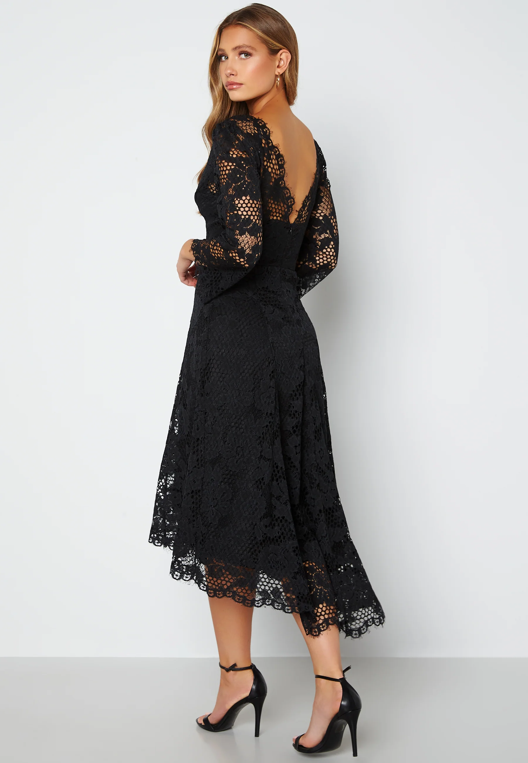 Lace High Low Midi Dress - Image 3