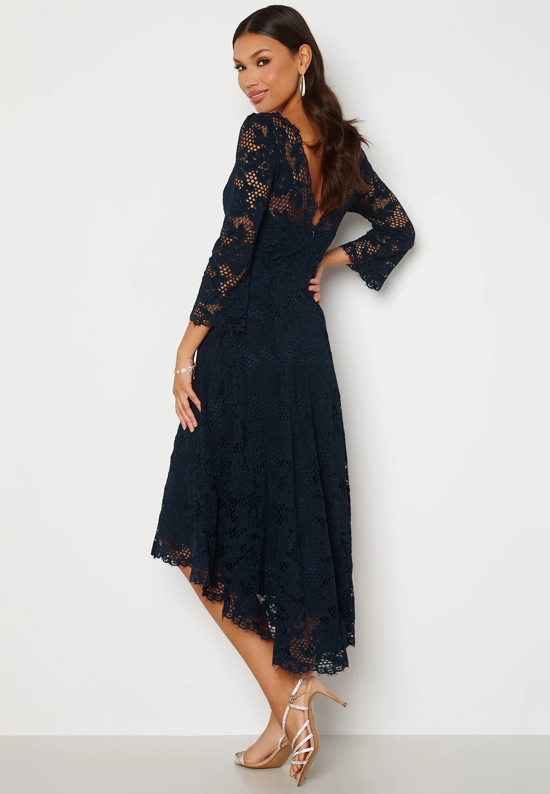 Lace High Low Midi Dress - Image 2