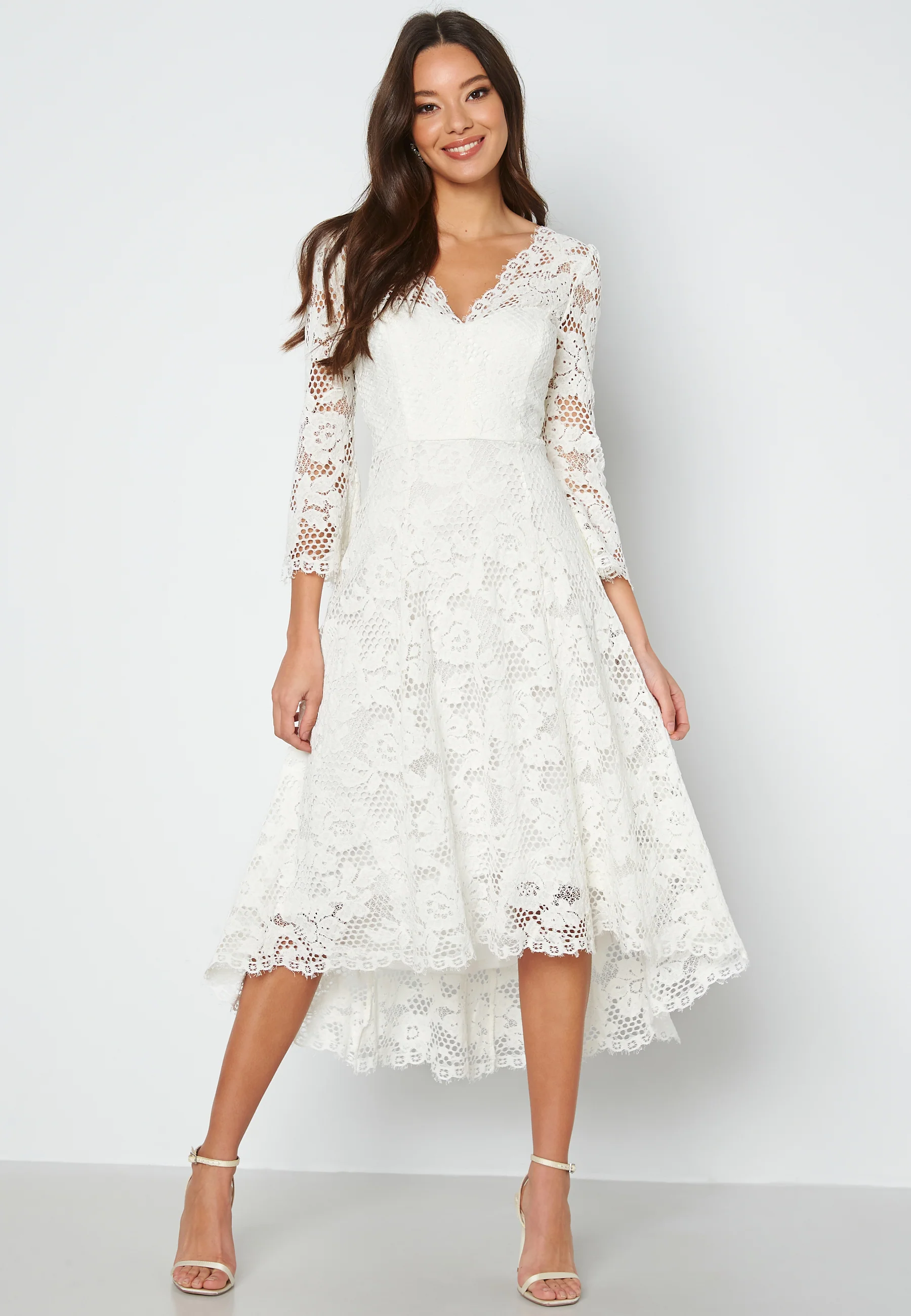 Lace High Low Midi Dress - Image 2