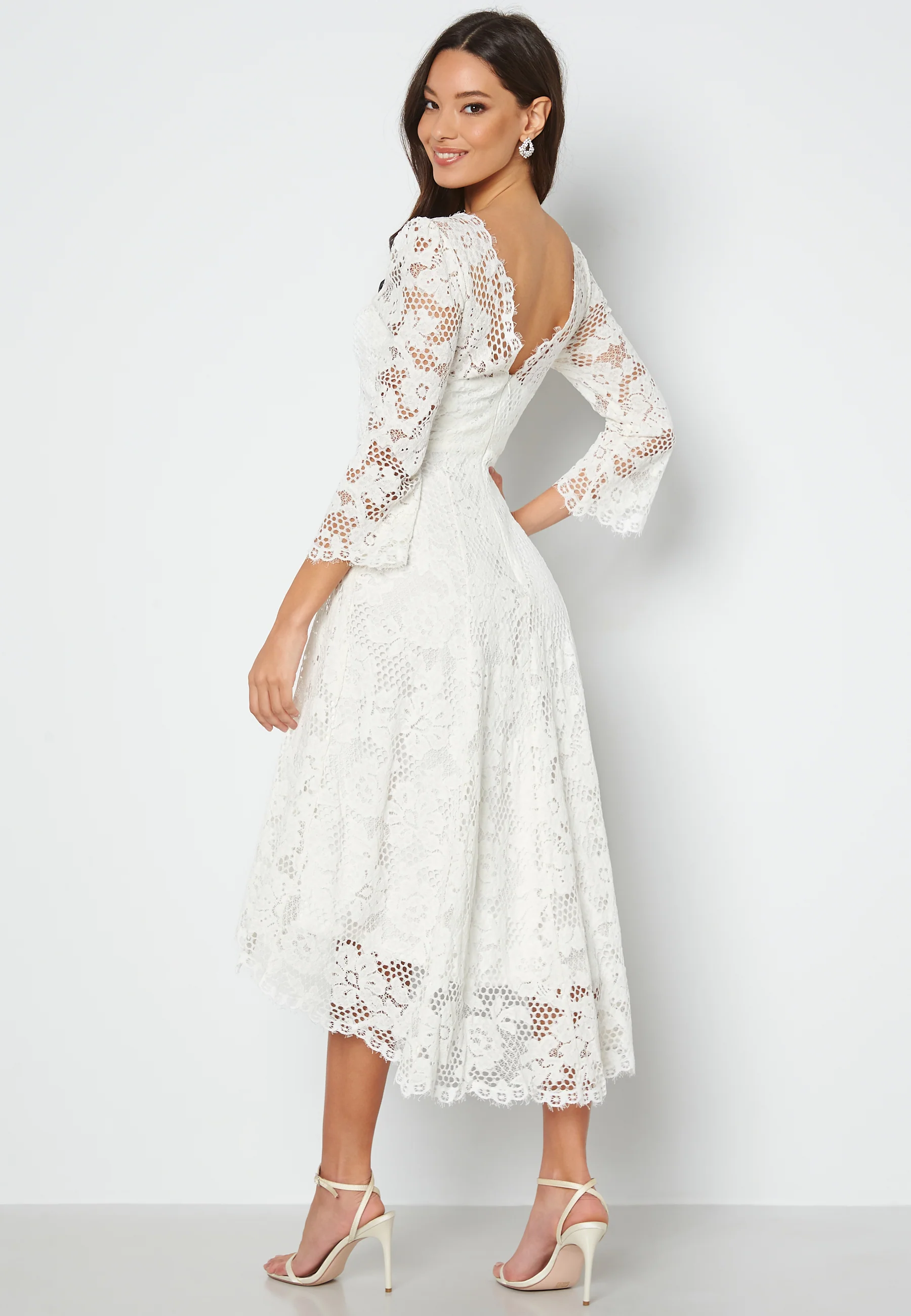 Lace High Low Midi Dress - Image 4