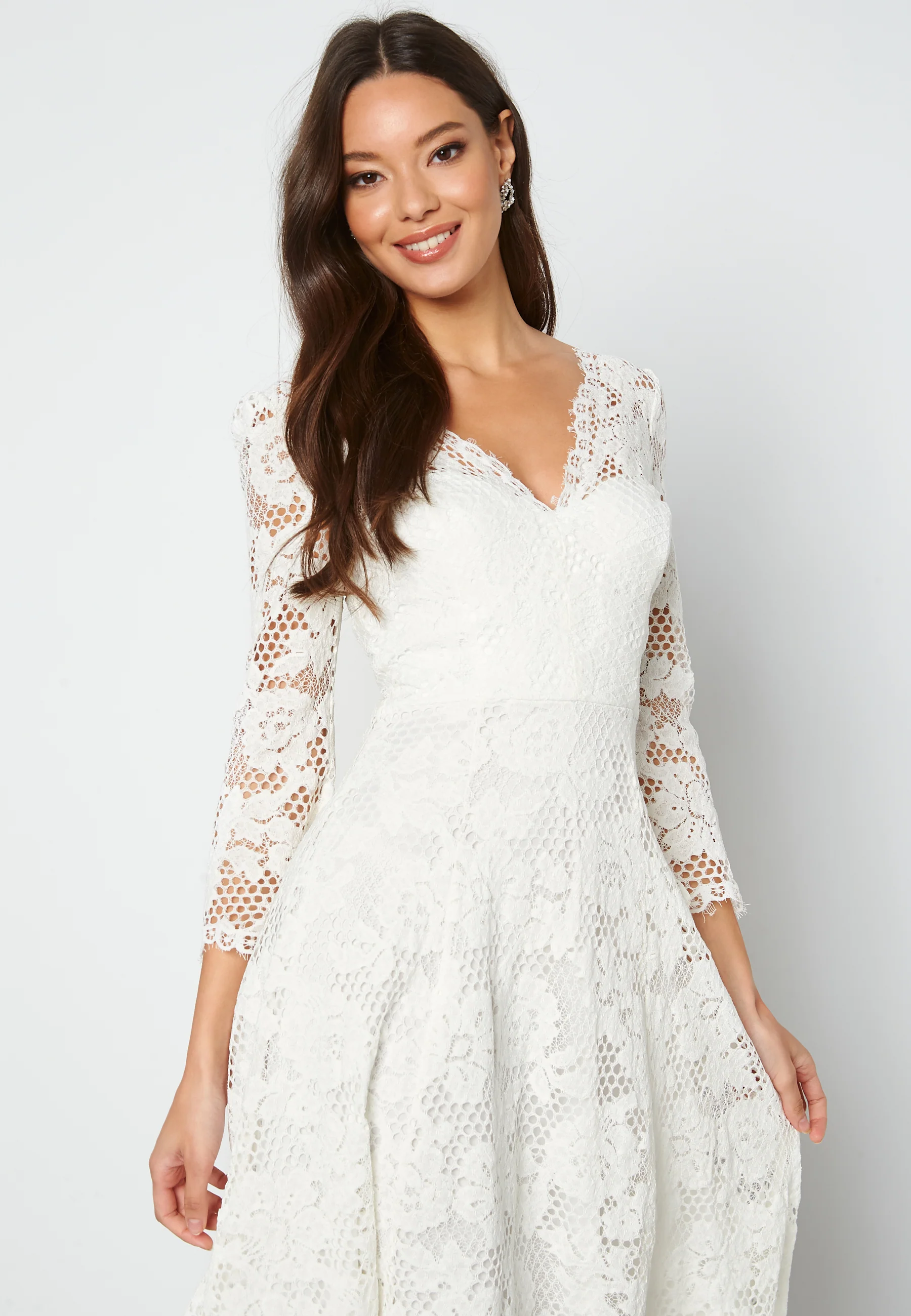 Lace High Low Midi Dress - Image 5