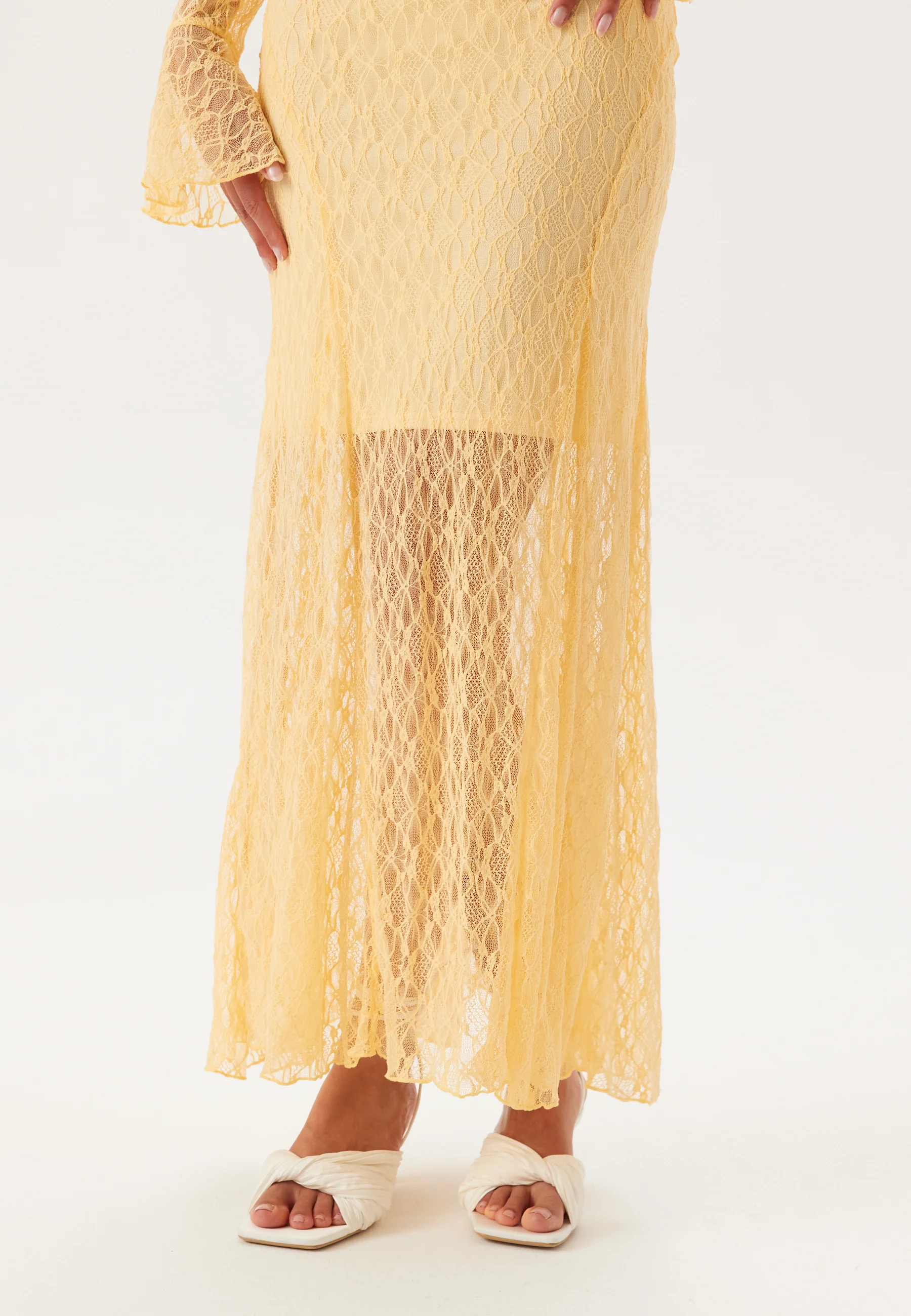 Lace Long Sleeve Ankle Dress - Image 10