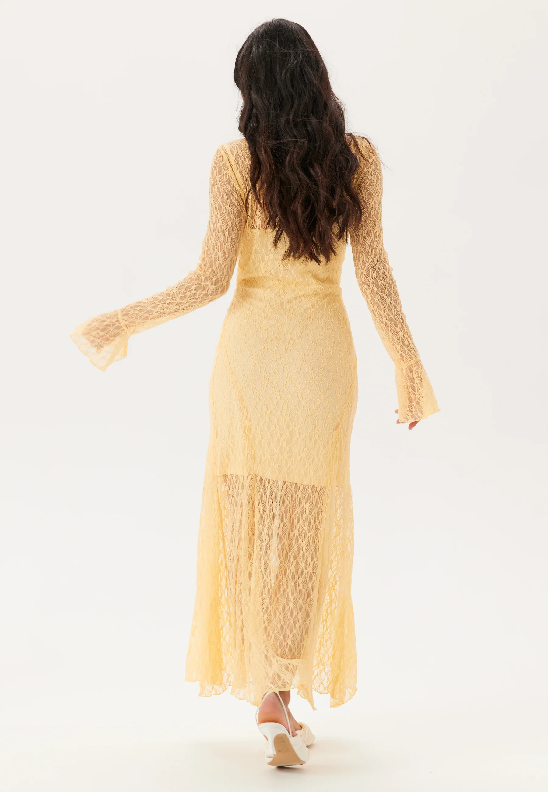 Lace Long Sleeve Ankle Dress - Image 6