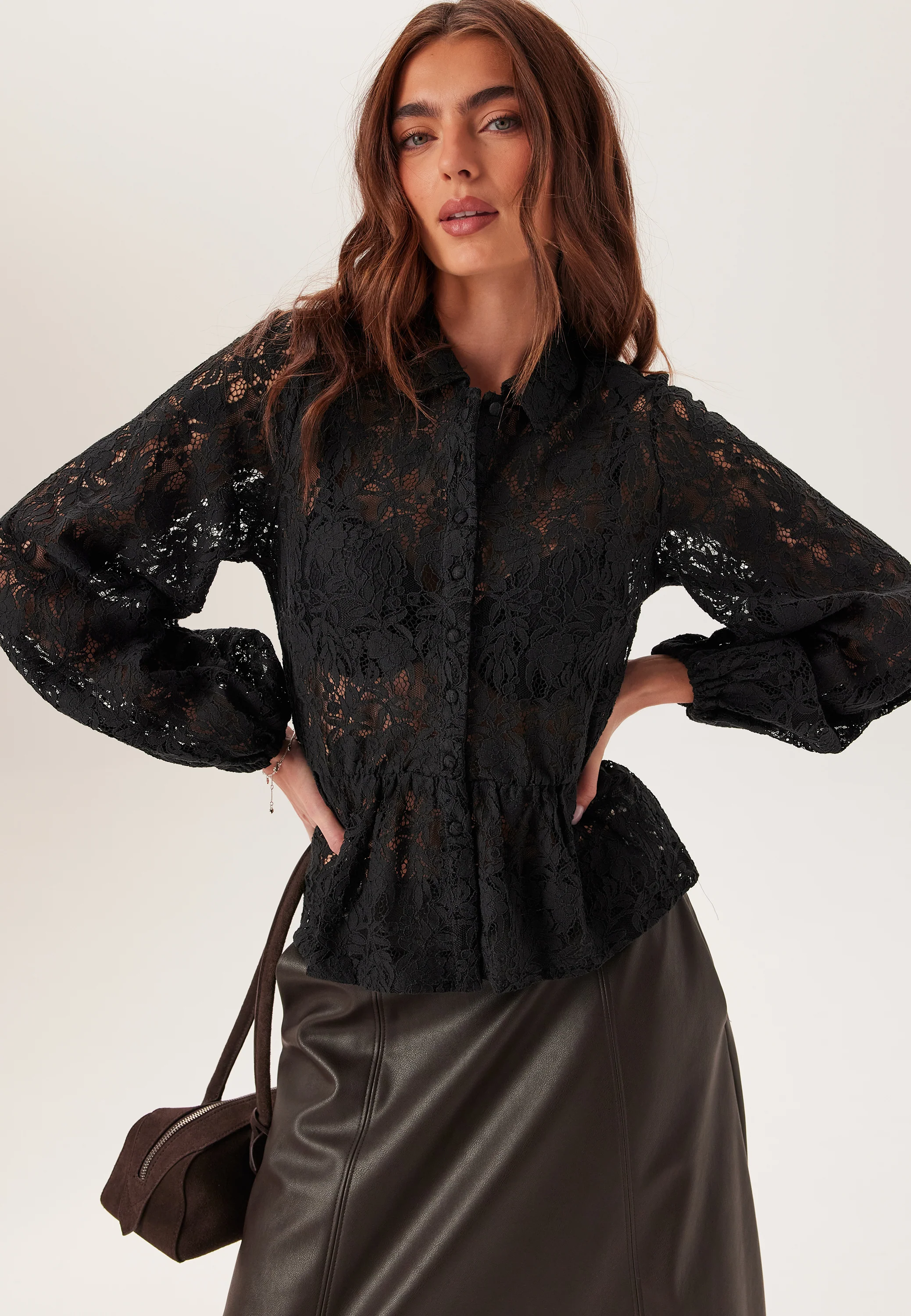 Lace Peplum Blouse - Image 5