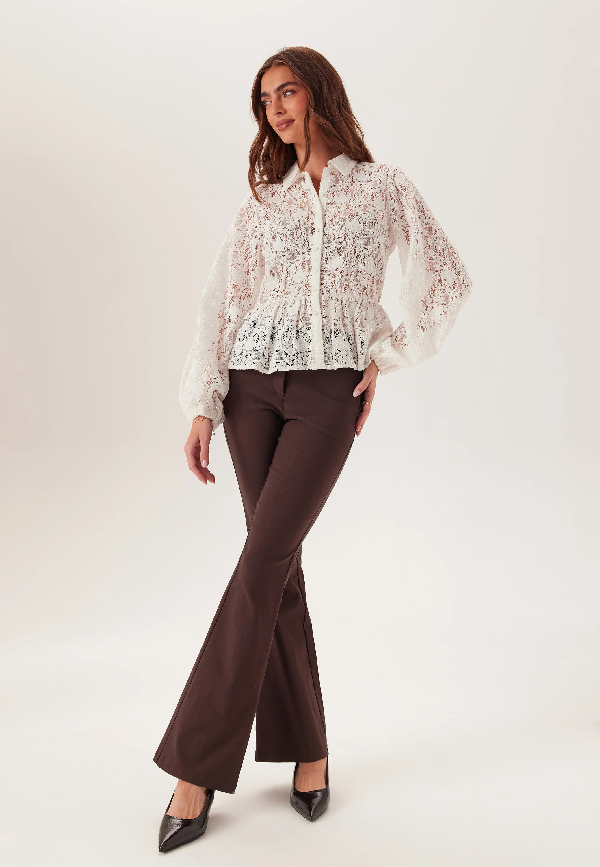 Lace Peplum Blouse - Image 2